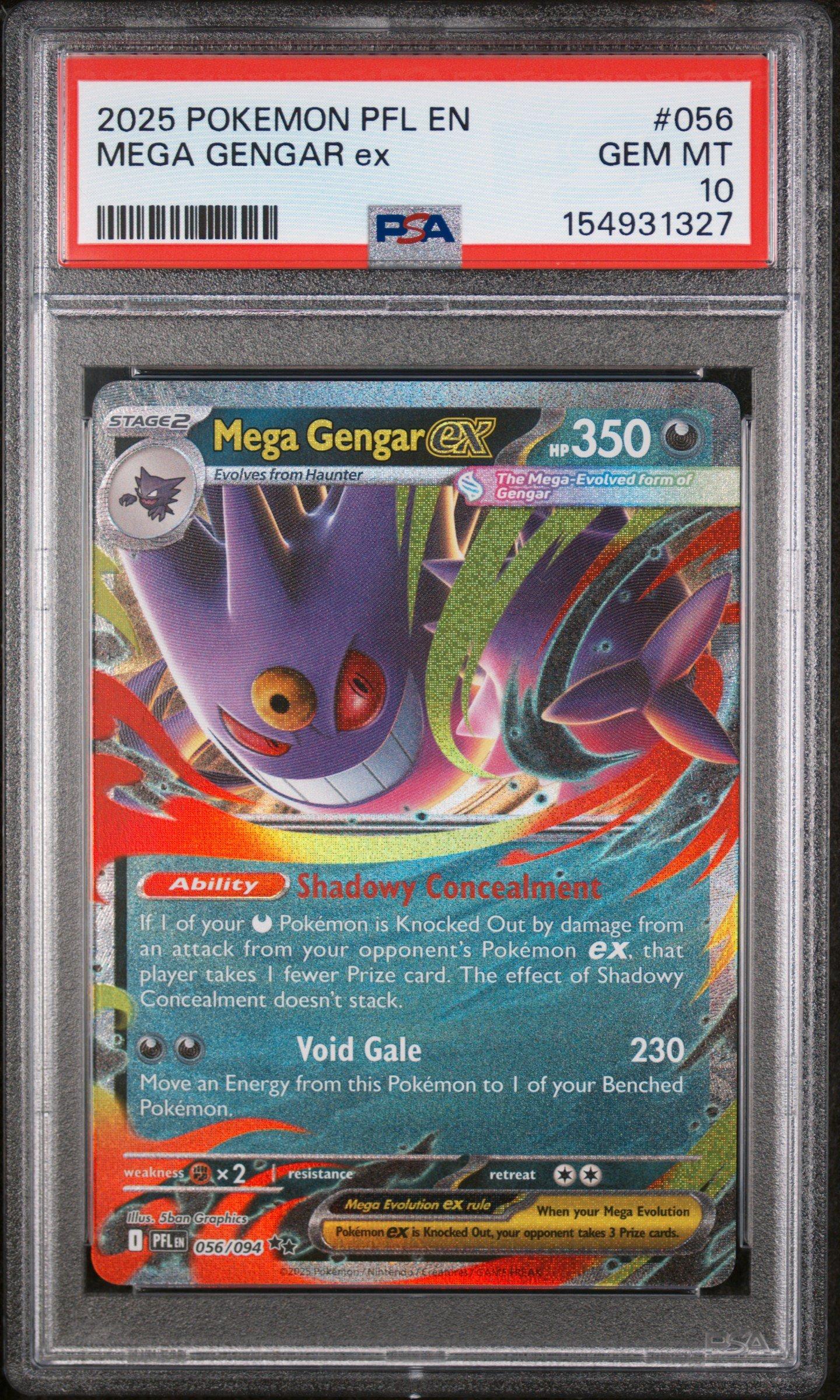 2025 Pokemon Pfl En-phantasmal Flames 056 Mega Gengar Ex PSA 10