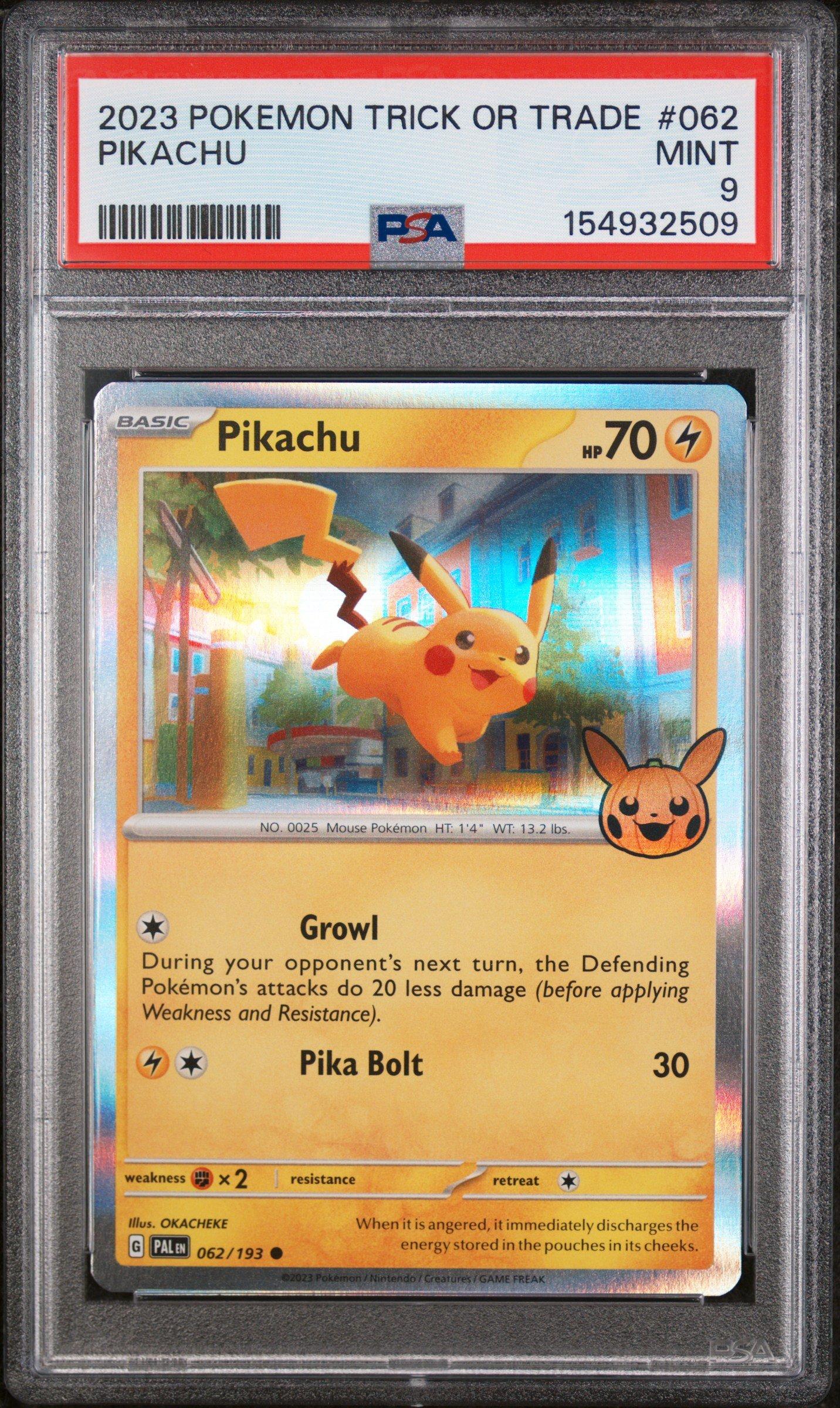 2023 Pokemon Trick Or Trade 062 Pikachu PSA 9 Graded Card | GameStop