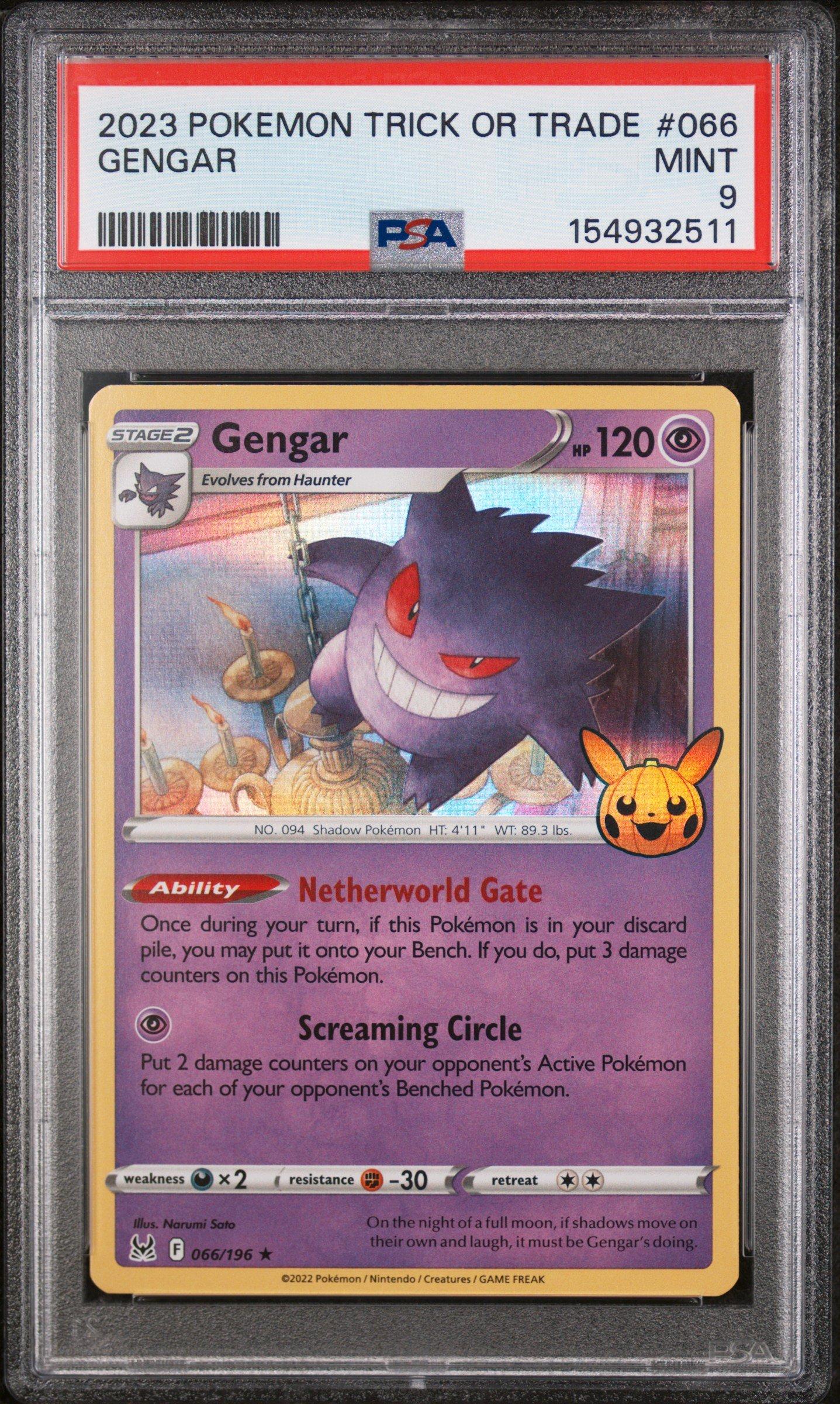 2023 Pokemon Trick Or Trade 066 Gengar PSA 9 Graded Card | GameStop