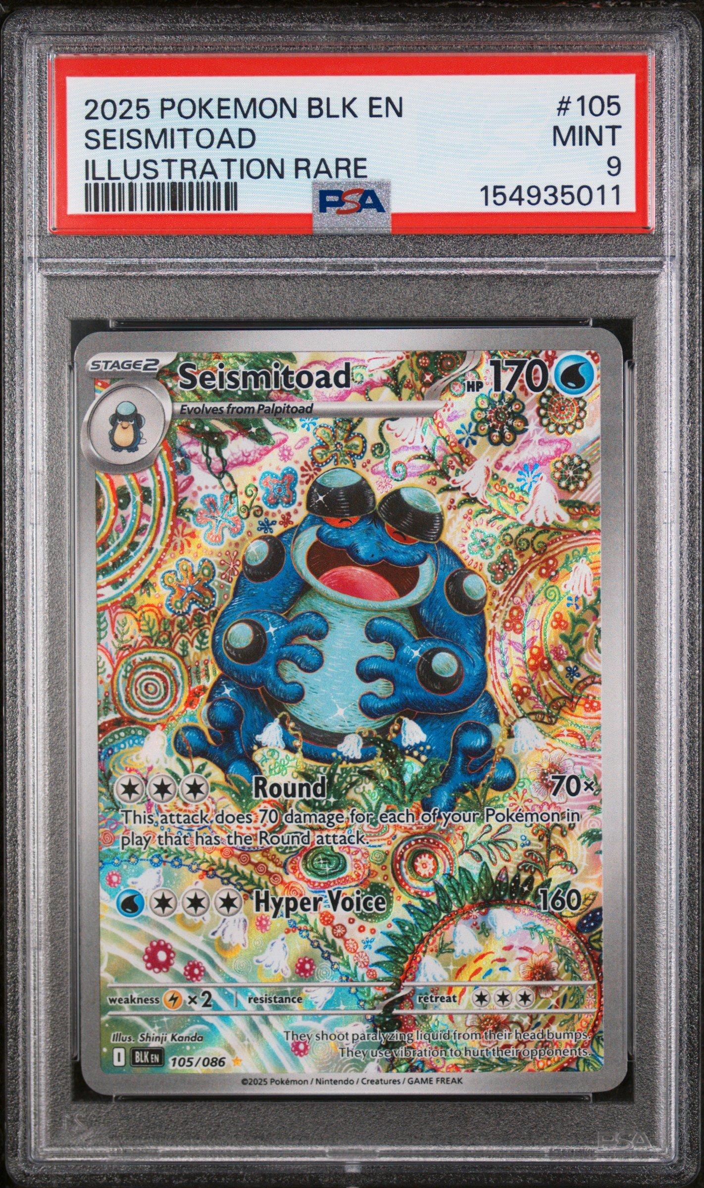 2025 Pokemon Blk En-black Bolt 105 Seismitoad Illustration Rare