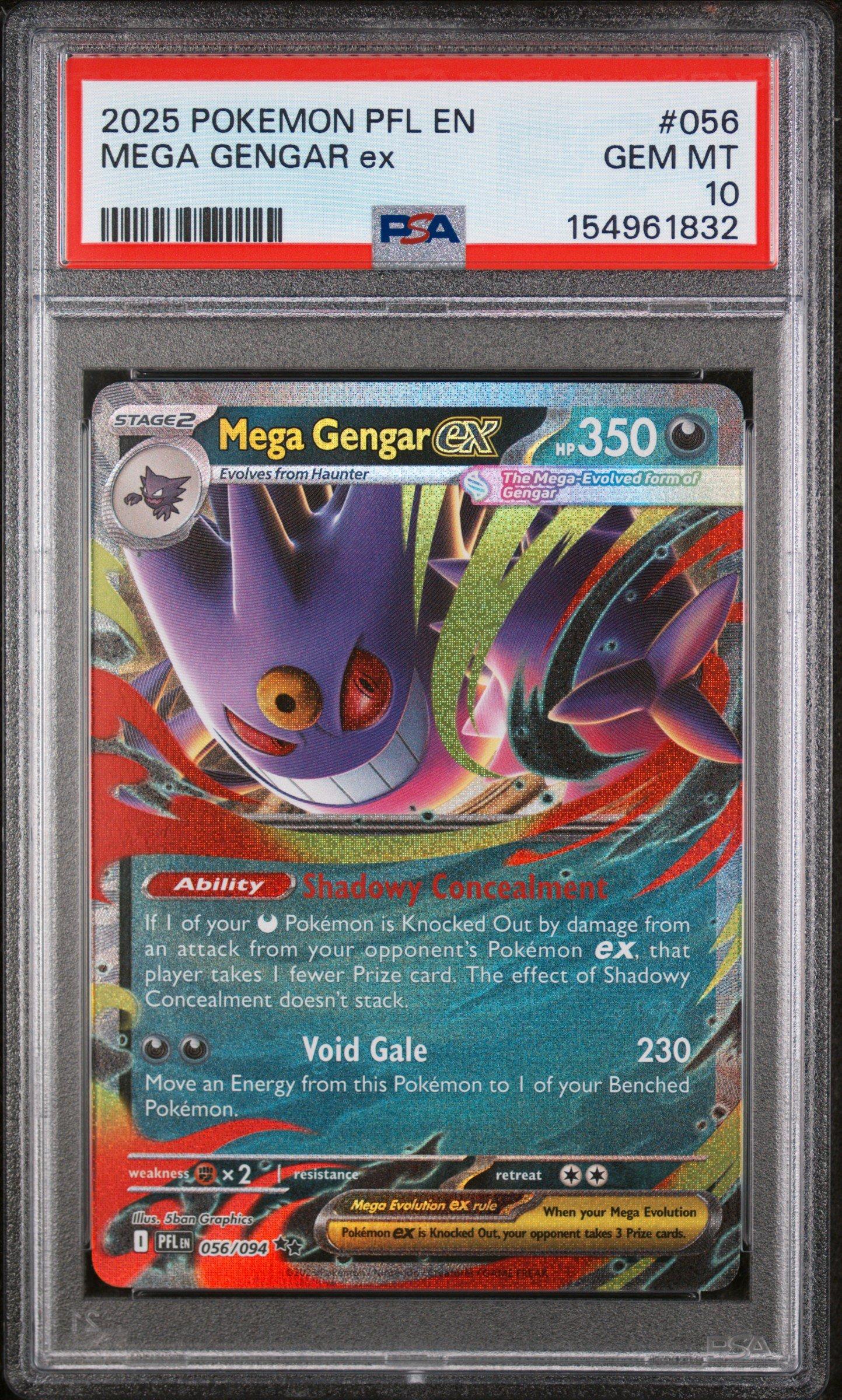 2025 Pokemon Pfl En-phantasmal Flames 056 Mega Gengar Ex PSA 10