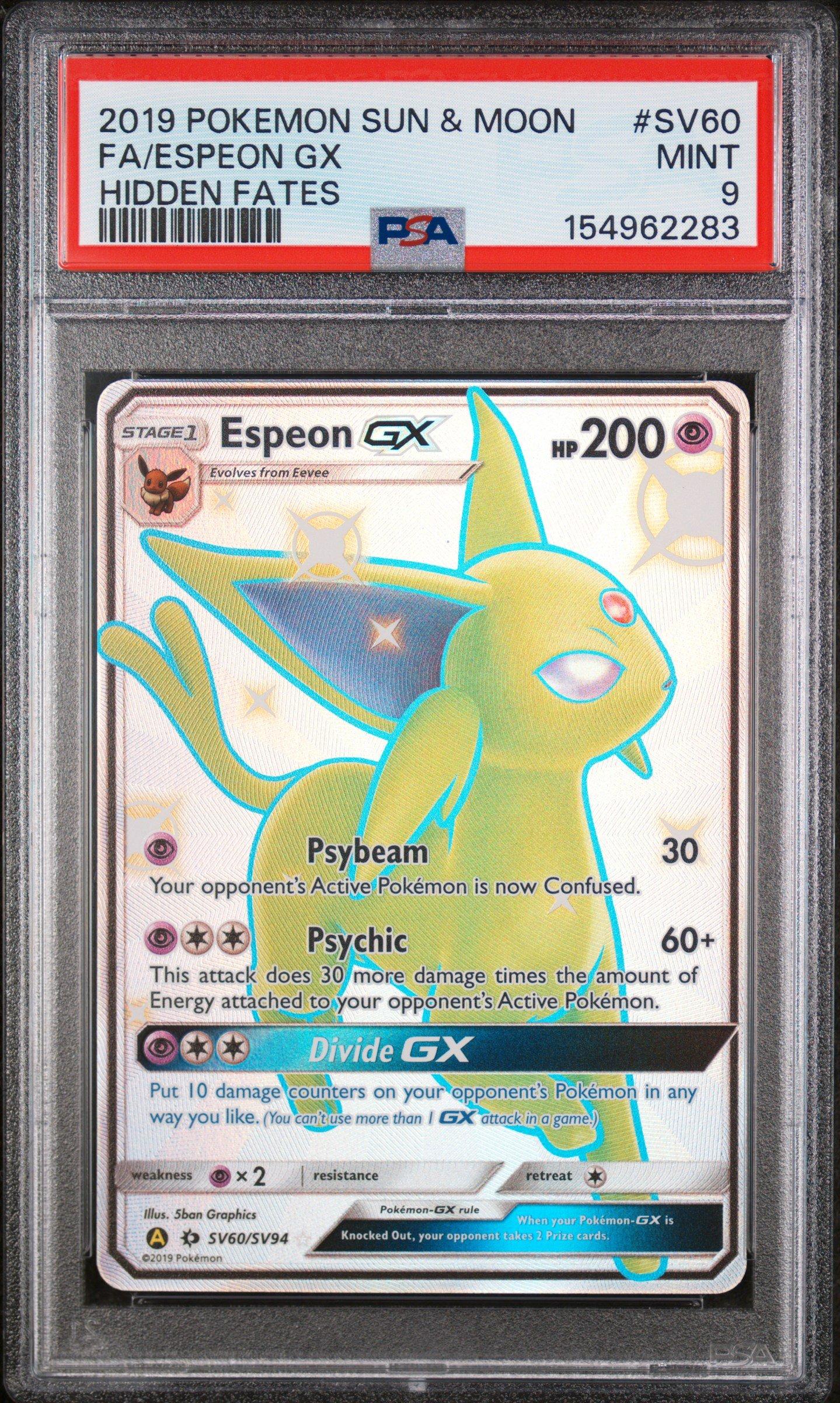 pokemon card espeon gx Espeon GX Hidden Fates SV60/SV94 PSA 10 – TBC Games main image 1