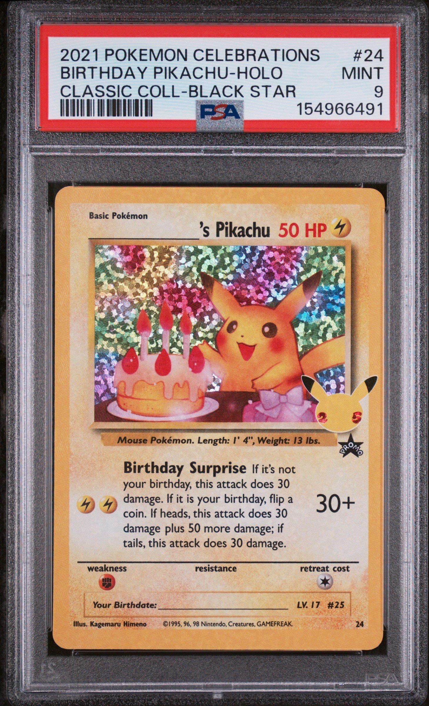 2021 Pokemon Celebrations Classic Collection 24 Birthday Pikachu-holo PSA 9  Graded Card | GameStop