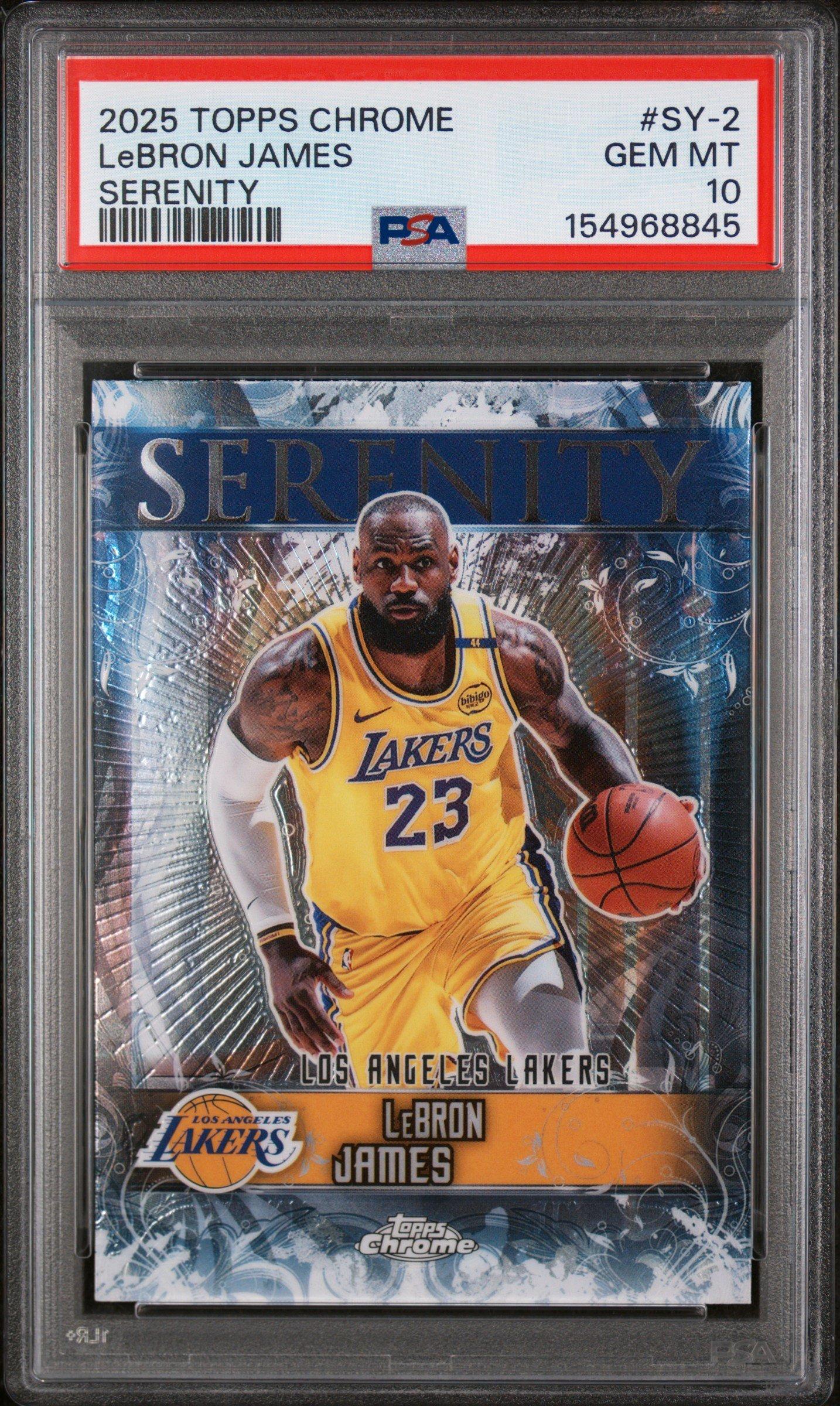 2025 Topps Chrome Serenity Sy-2 Lebron James PSA 10 Graded Card
