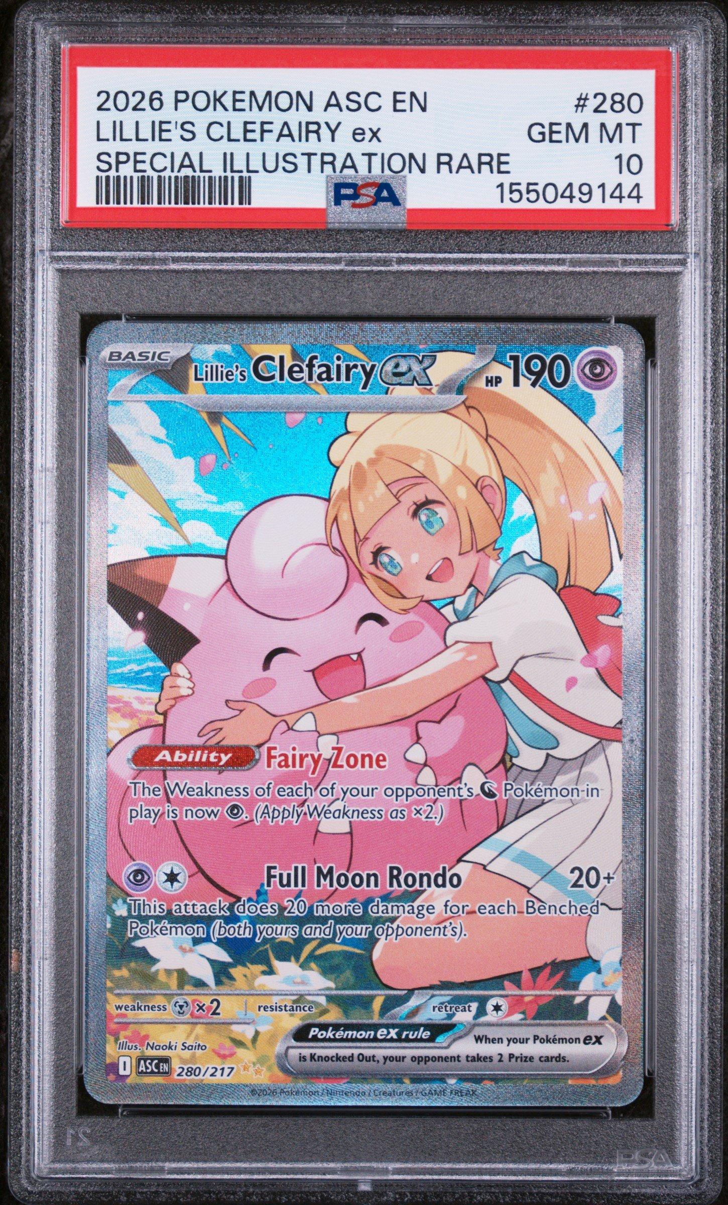 Lillie's Clefairy Ex 280 PSA 10