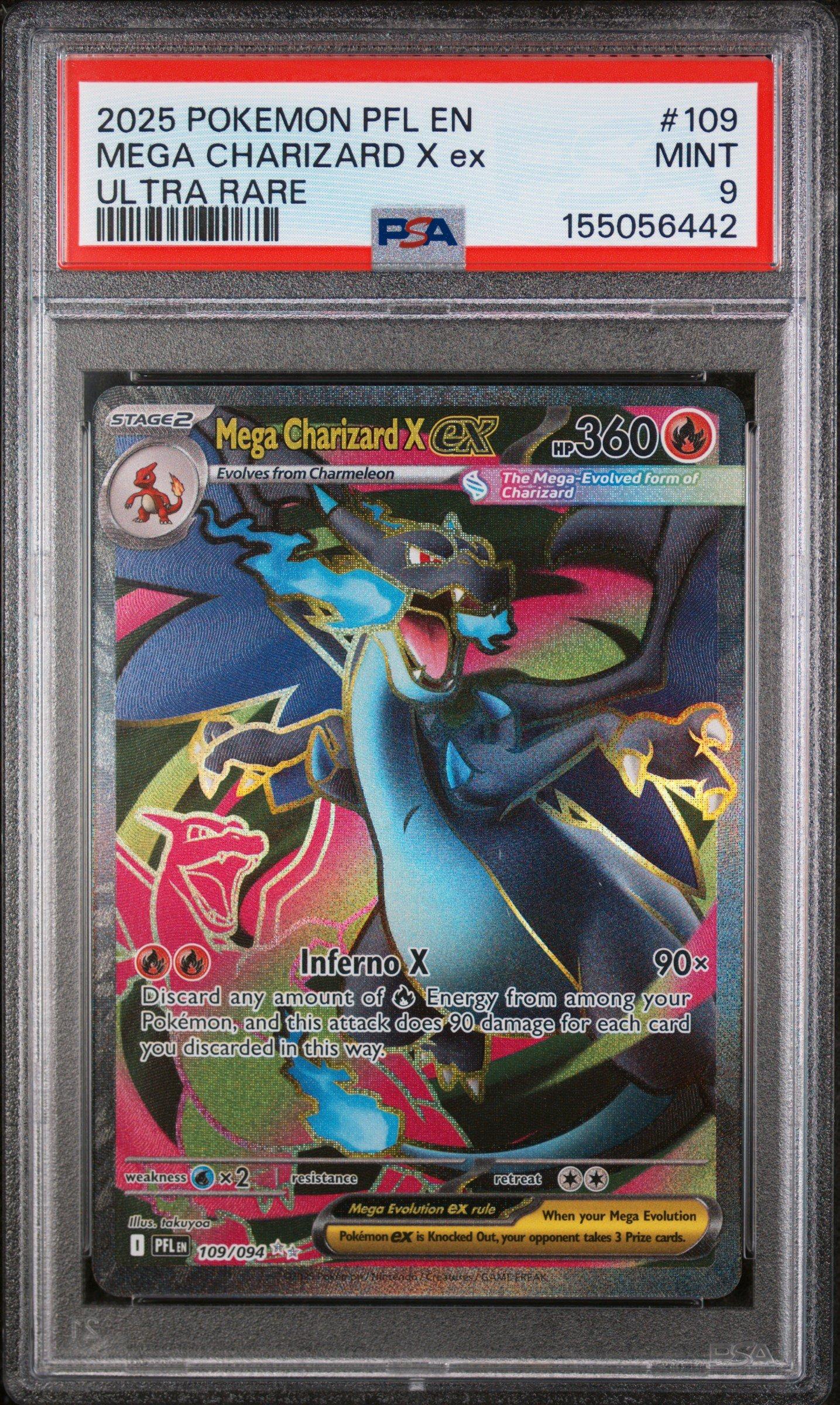 2025 Pokemon Pfl En-phantasmal Flames 109 Mega Charizard X Ex