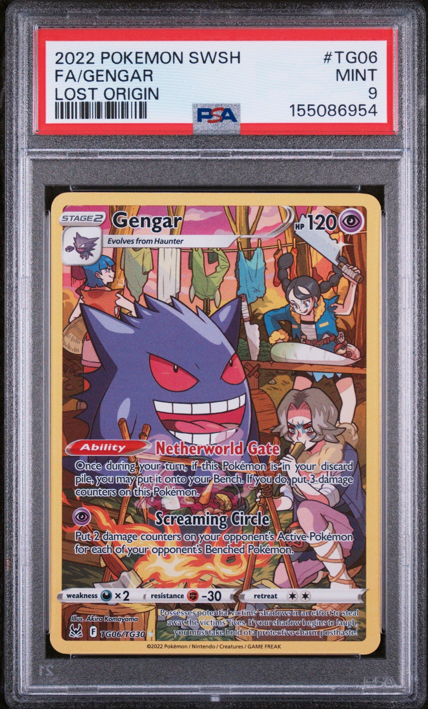 2022 Pokemon Sword & Shield Lost Origin Tg06 Full Art/gengar PSA 9