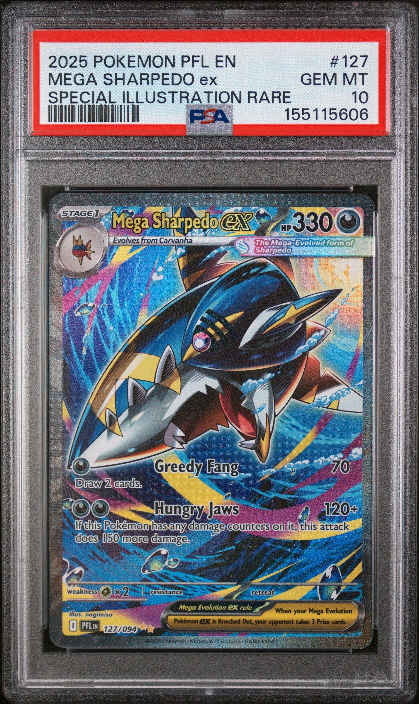 2025 Pokemon Pfl En-phantasmal Flames 127 Mega Sharpedo Ex Special