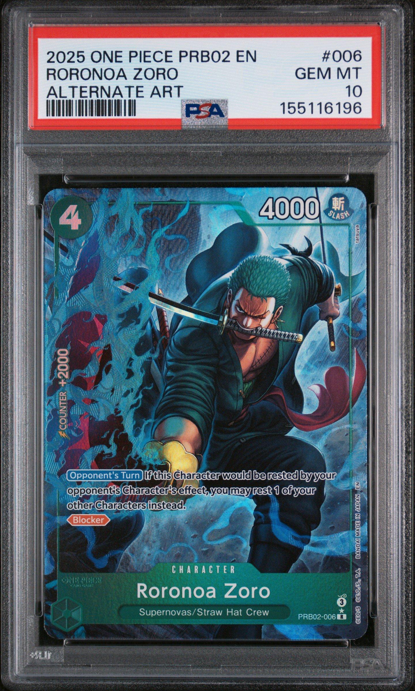 ドラゴンボールカード Psa10 2025 ONE PIECE Roronoa Zoro 2025 One Piece Prb02-premium Booster -one Piece Card The Best- Vol
