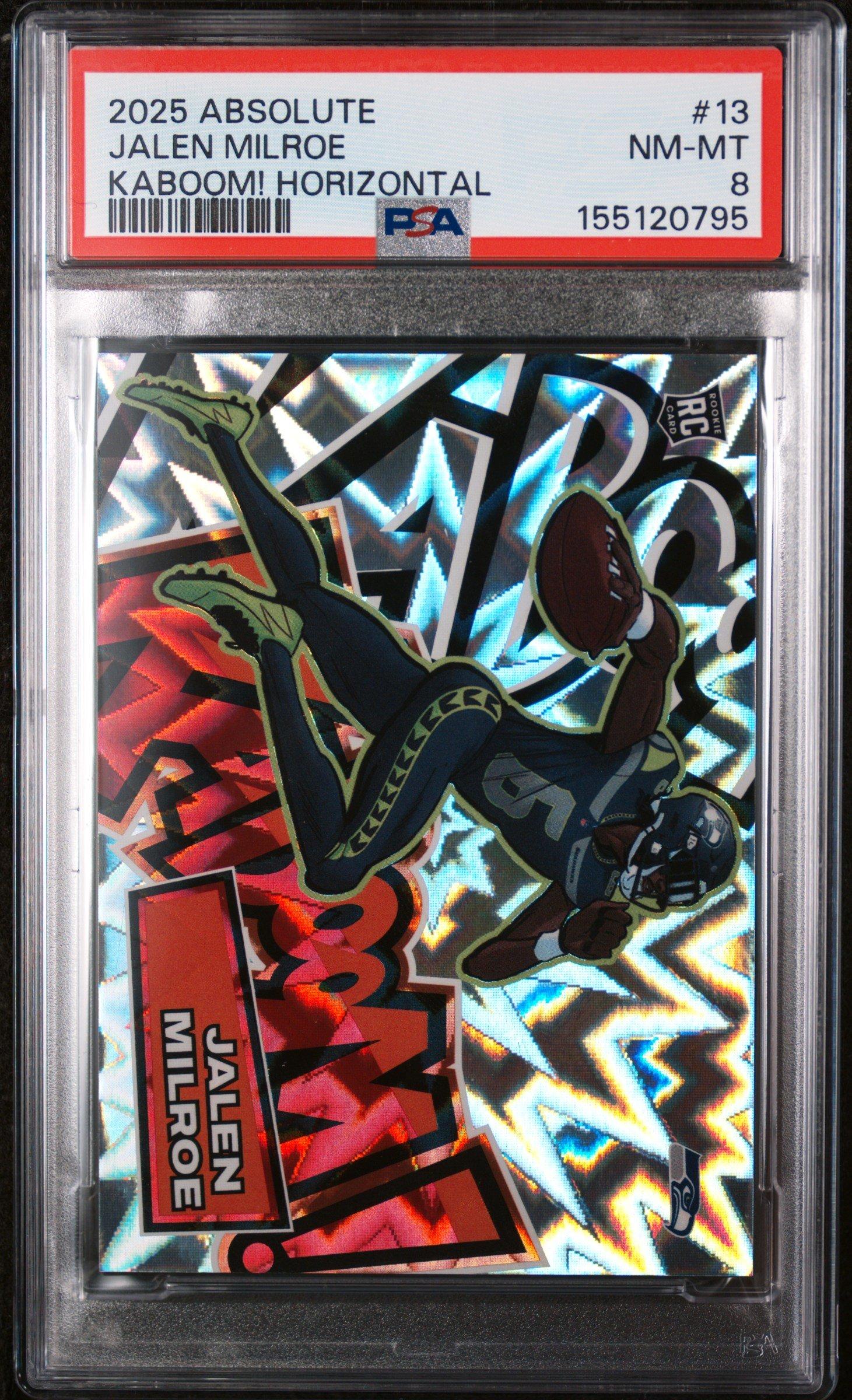 2025 Panini Absolute Kaboom! Horizontal 13 Jalen Milroe PSA 8