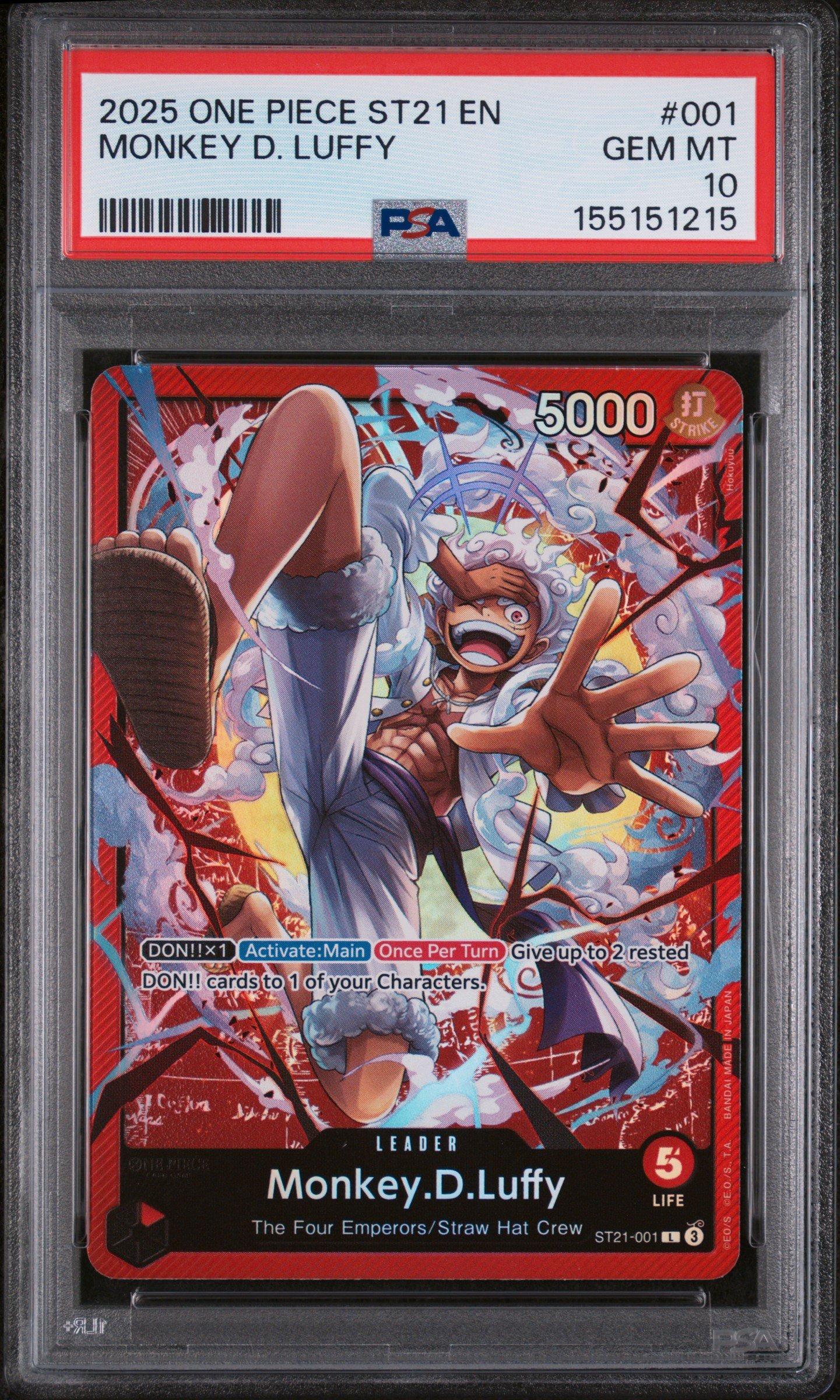 2025 One Piece Starter Deck St21-ex Gear 5 001 Monkey D. Luffy PSA