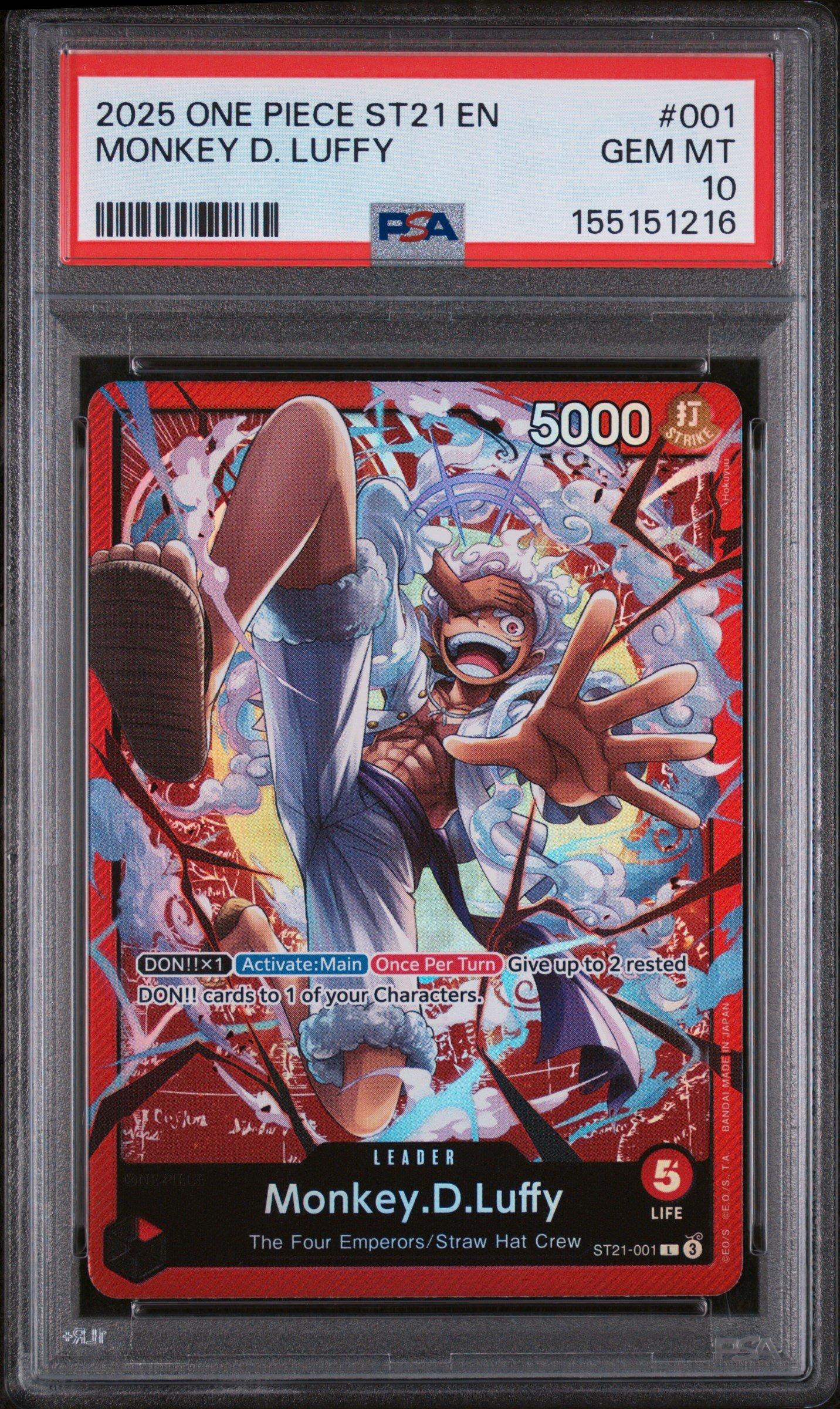2025 One Piece Starter Deck St21-ex Gear 5 001 Monkey D. Luffy PSA