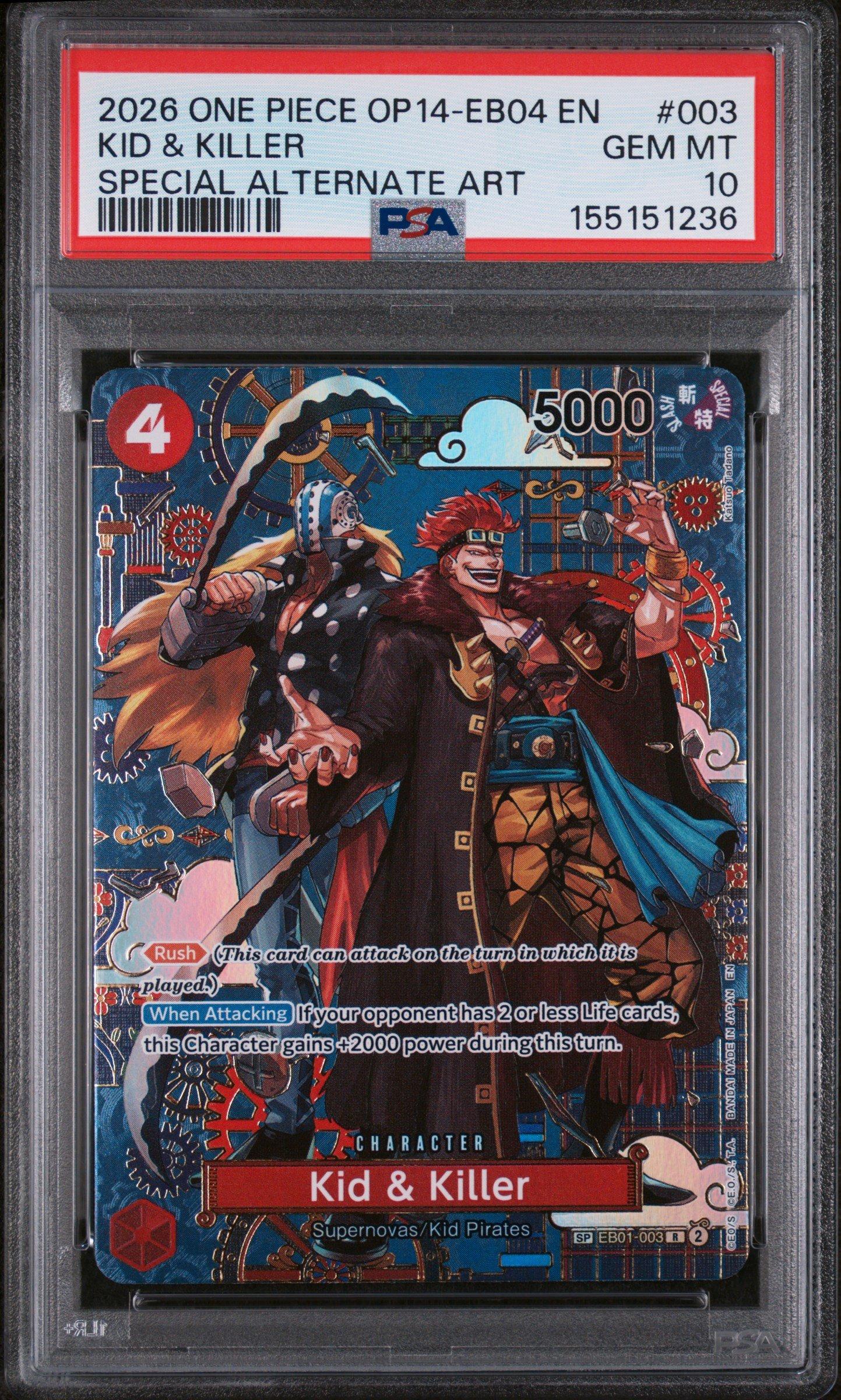 2026 One Piece Op14-eb04-the Azure Sea's Seven 003 Kid & Killer