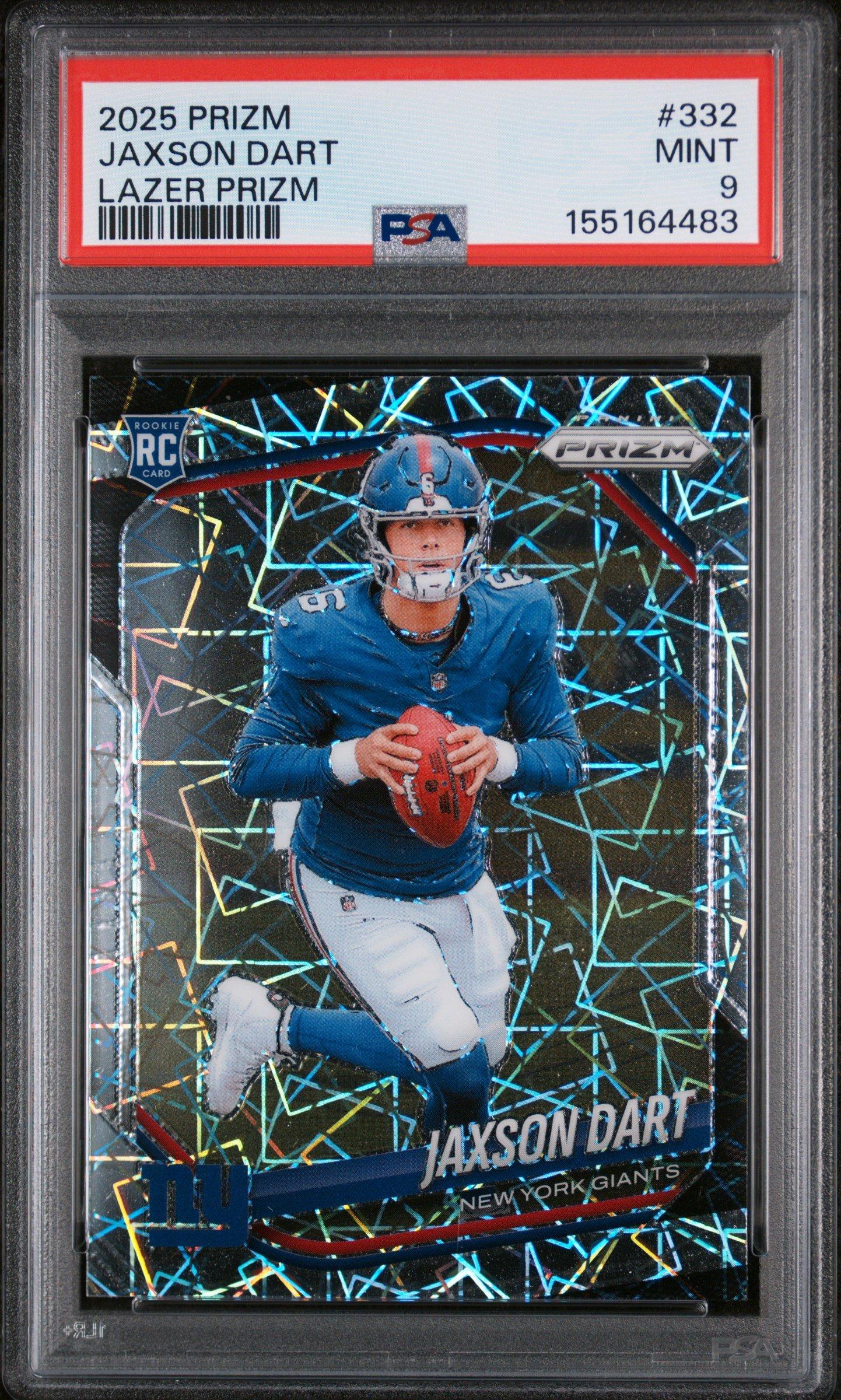 2025 Panini Prizm 332 Jaxson Dart Lazer Prizm PSA 9 Graded Card