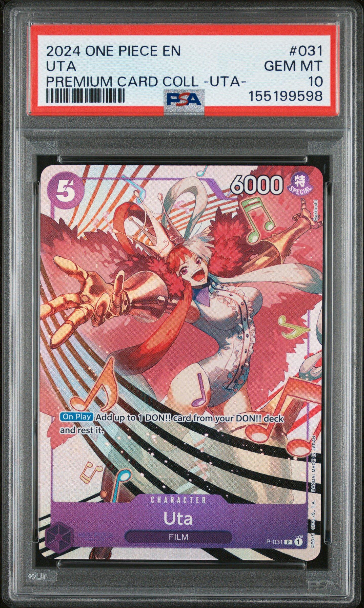 2024 One Piece Premium Card Collection -uta- 031 Uta PSA 10 Graded
