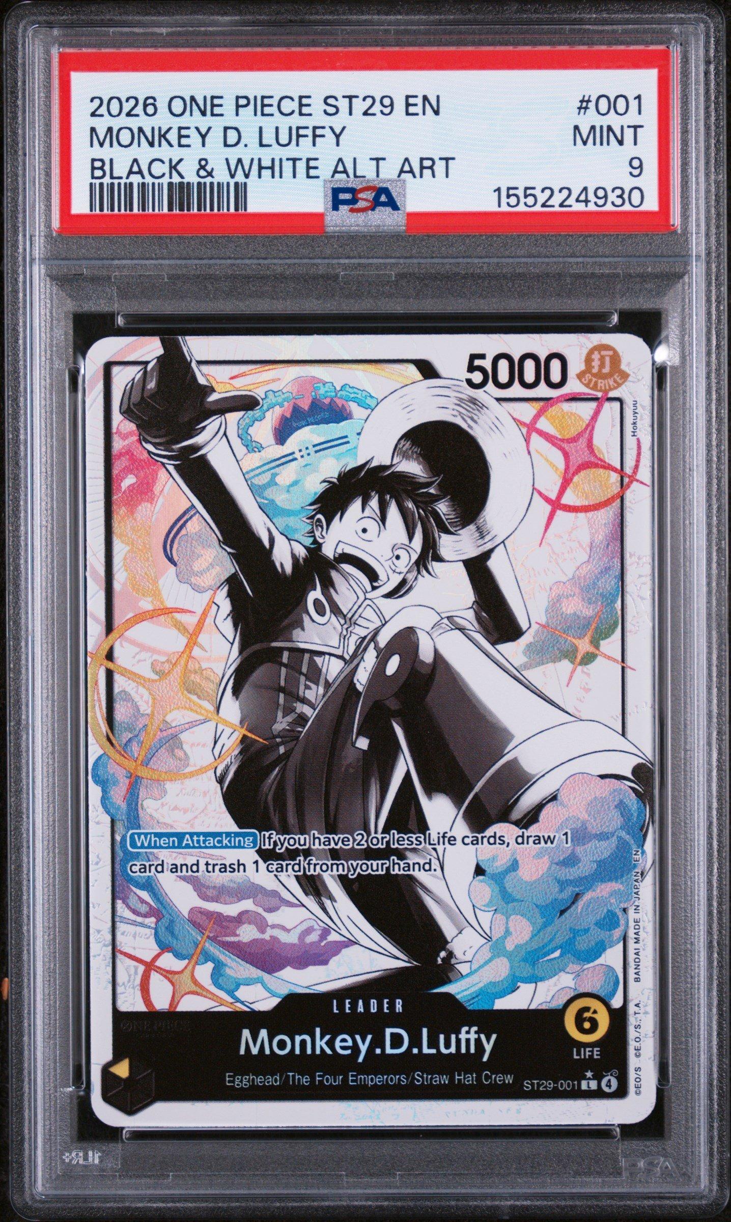 ワンピース カードゲーム PSA10 ST29 JP MONKEY D. LUFFY #001 1795 2026 One Piece Starter Deck St29-egghead 001 Monkey D. Luffy Black