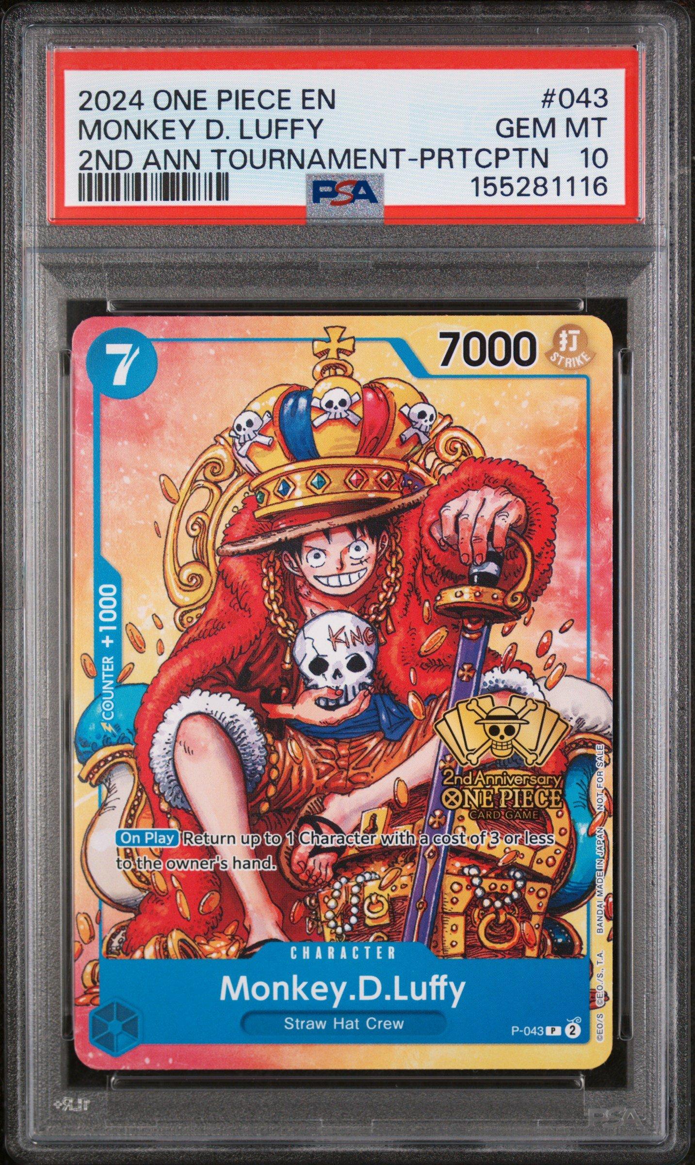 PSA10 ワンピースカードルフィ2nd ANNIVERSARY SET2024 2024 One Piece Promos 043 Monkey D. Luffy 2nd Anniversary