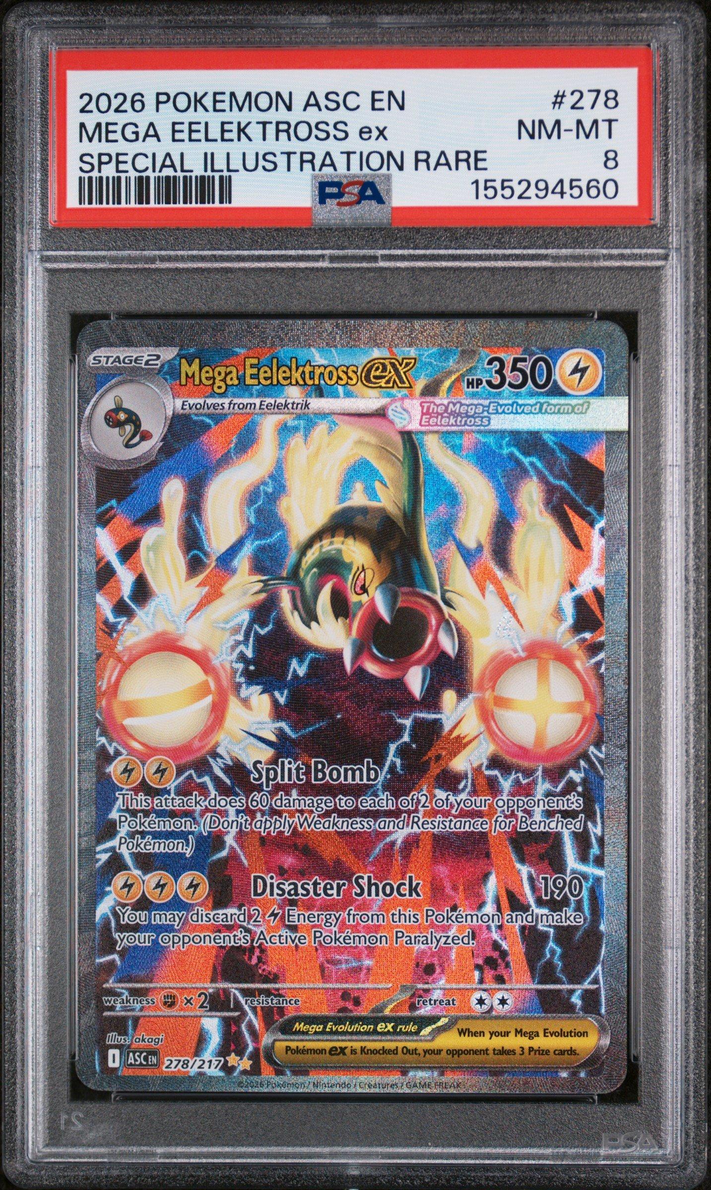 2026 Pokemon Asc En-ascended Heroes 278 Mega Eelektross Ex Special  Illustration Rare PSA 8 Graded Card | GameStop