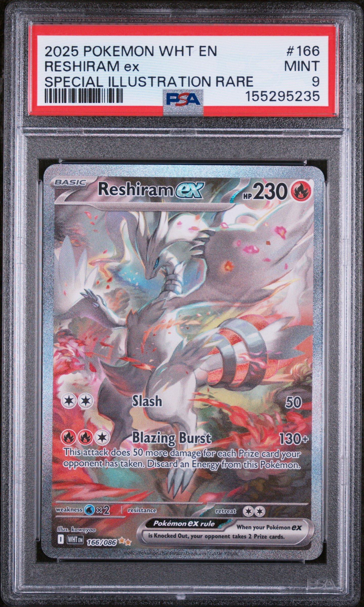 2025 Pokemon Wht En-white Flare 166 Reshiram Ex Special