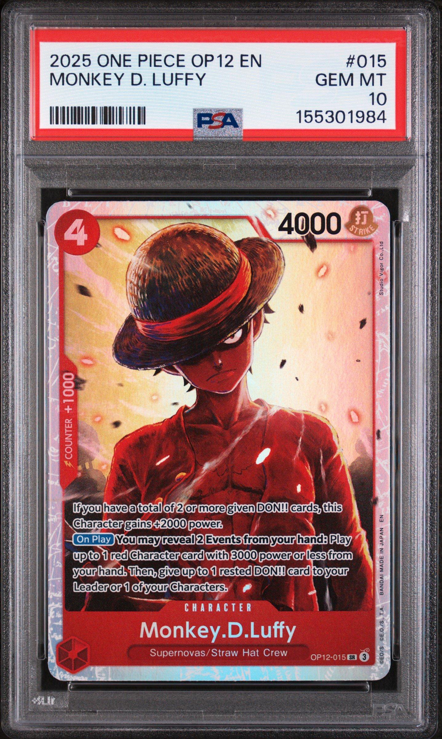 2025 One Piece Op12-legacy Of The Master 015 Monkey D. Luffy PSA