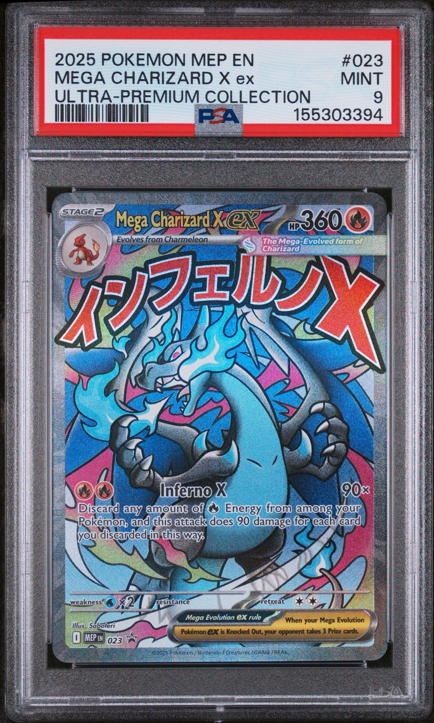 2025 Pokemon Mep En-me Black Star Promo 023 Mega Charizard X Ex Mega  Charizard X Ex Ultra-premium Collection PSA 9 Graded Card | GameStop
