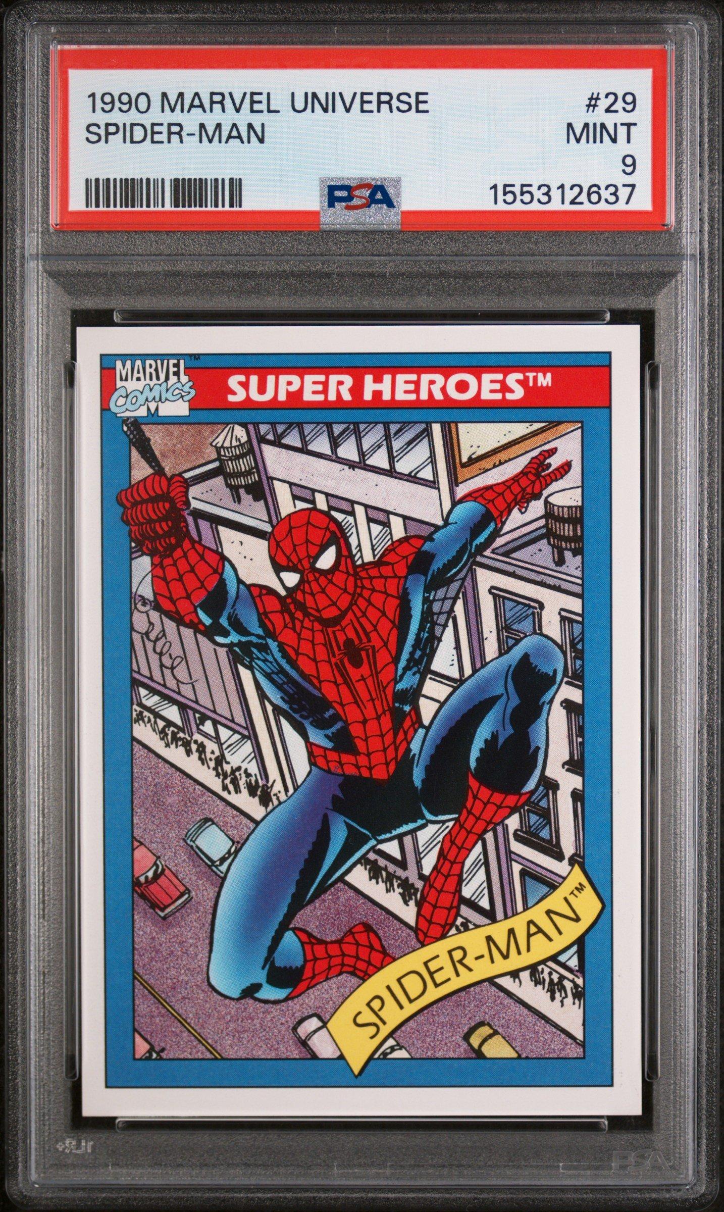 1990 Marvel Universe 29 Spider-man PSA 9 Graded Card | GameStop