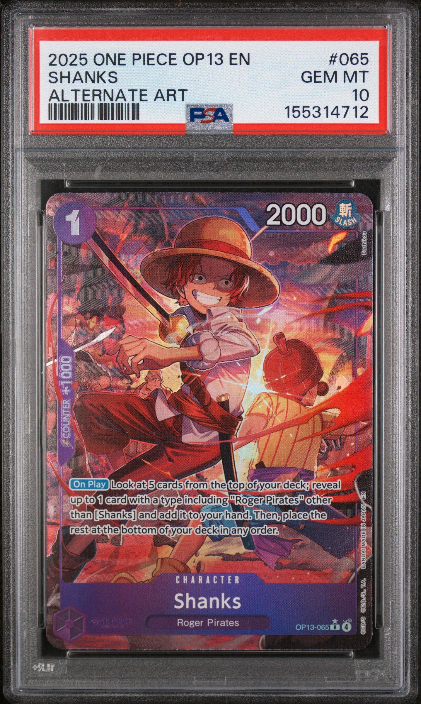 2025 One Piece Op13-carrying On His Will 065 Shanks Alternate Art