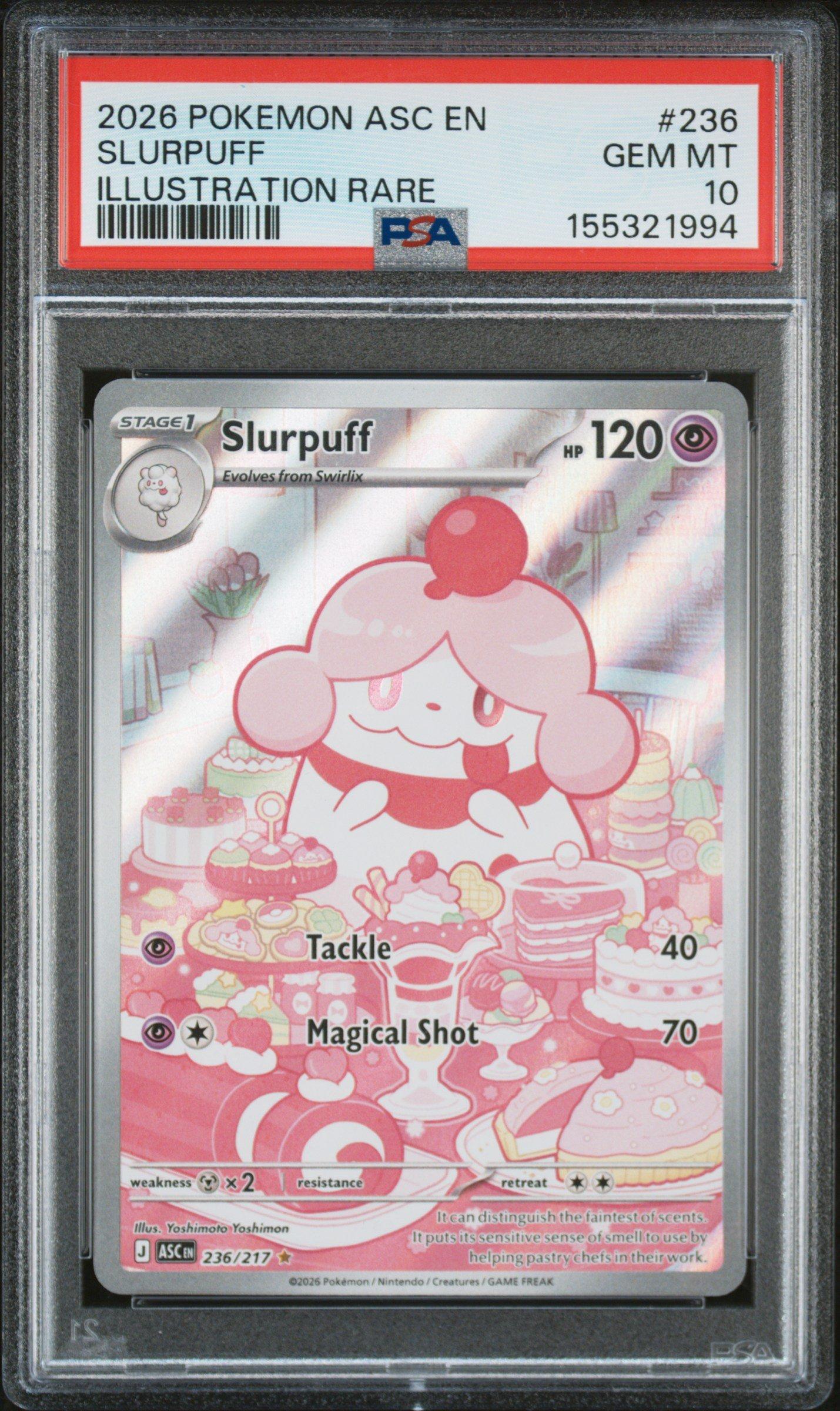 what pokemon set has 236 cards 2026 Pokemon Asc En-ascended Heroes 236 Slurpuff Illustration Rare PSA 10  Graded Card