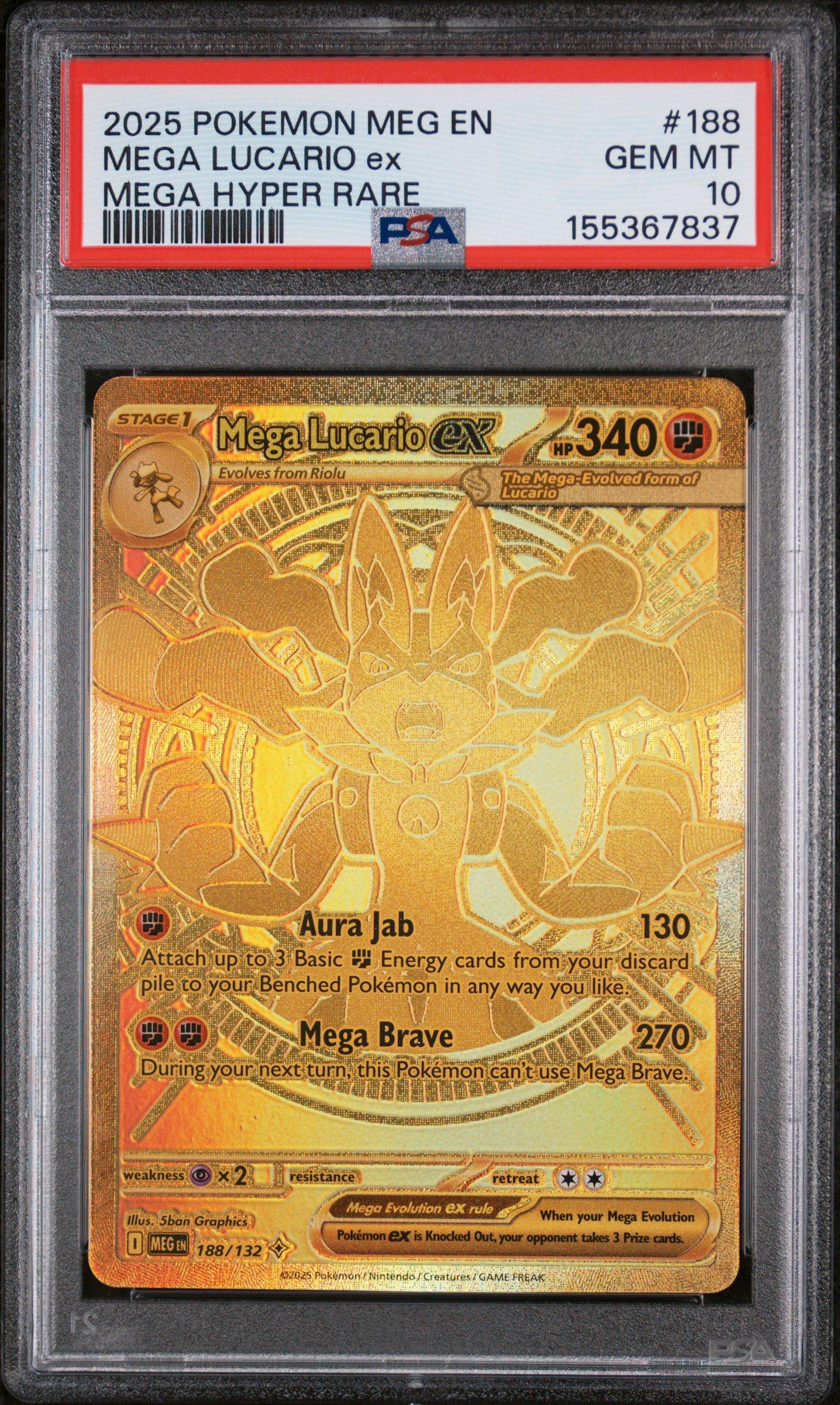 2025 Pokemon Meg En-mega Evolution 188 Mega Lucario Ex Mega Hyper