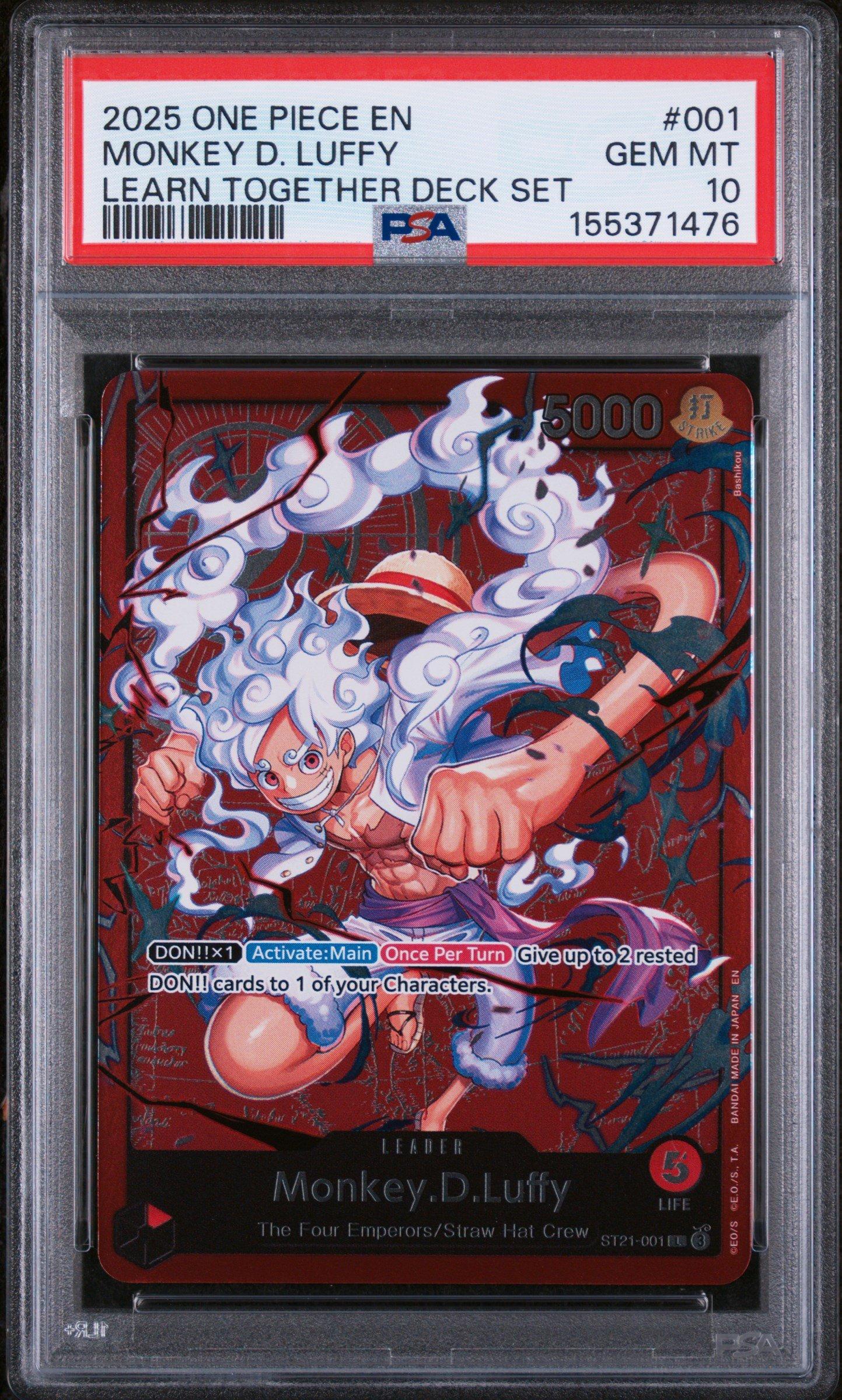 2025 One Piece Learn Together Deck Set 001 Monkey D. Luffy PSA 10