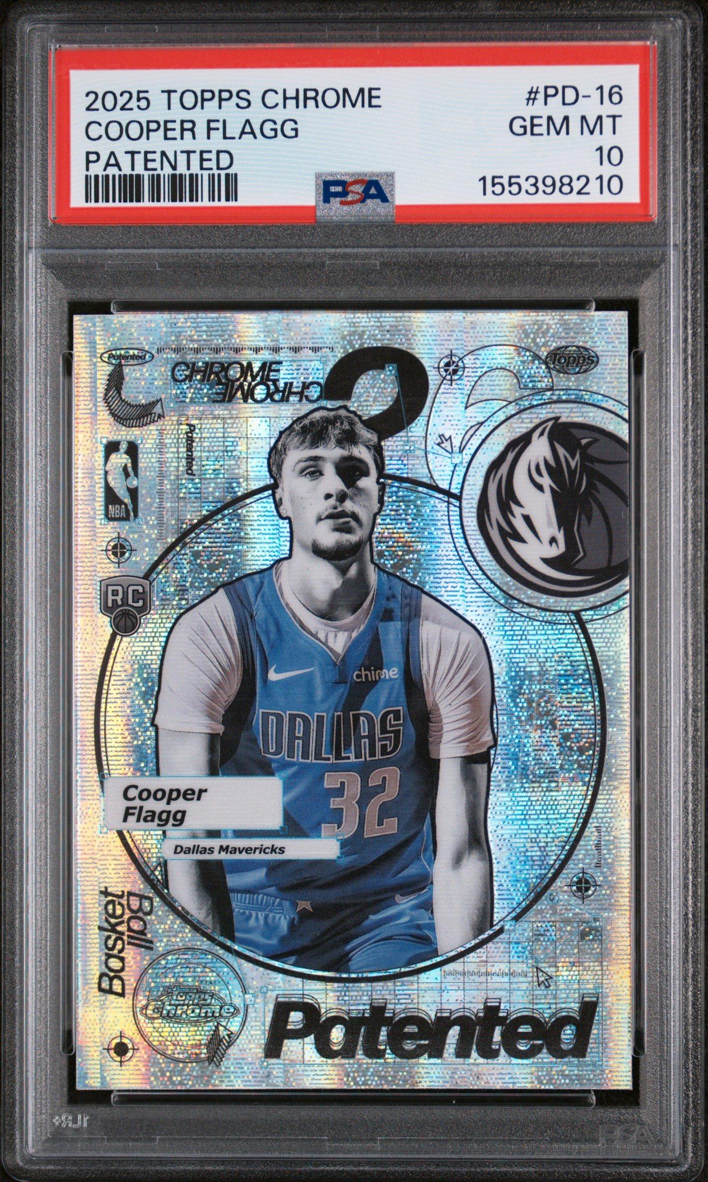 2025 Topps Chrome Patented Pd-16 Cooper Flagg PSA 10 Graded Card 