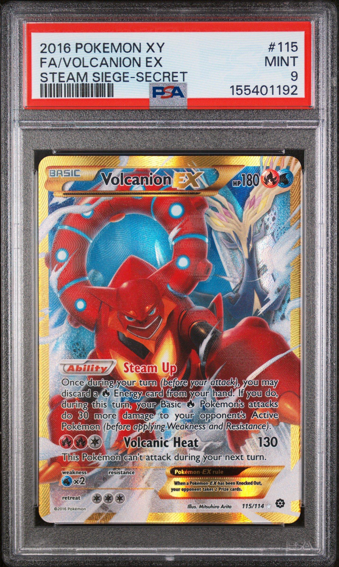 2016 Pokemon Xy Steam Siege 115 Full Art/volcanion Ex Secret PSA 9