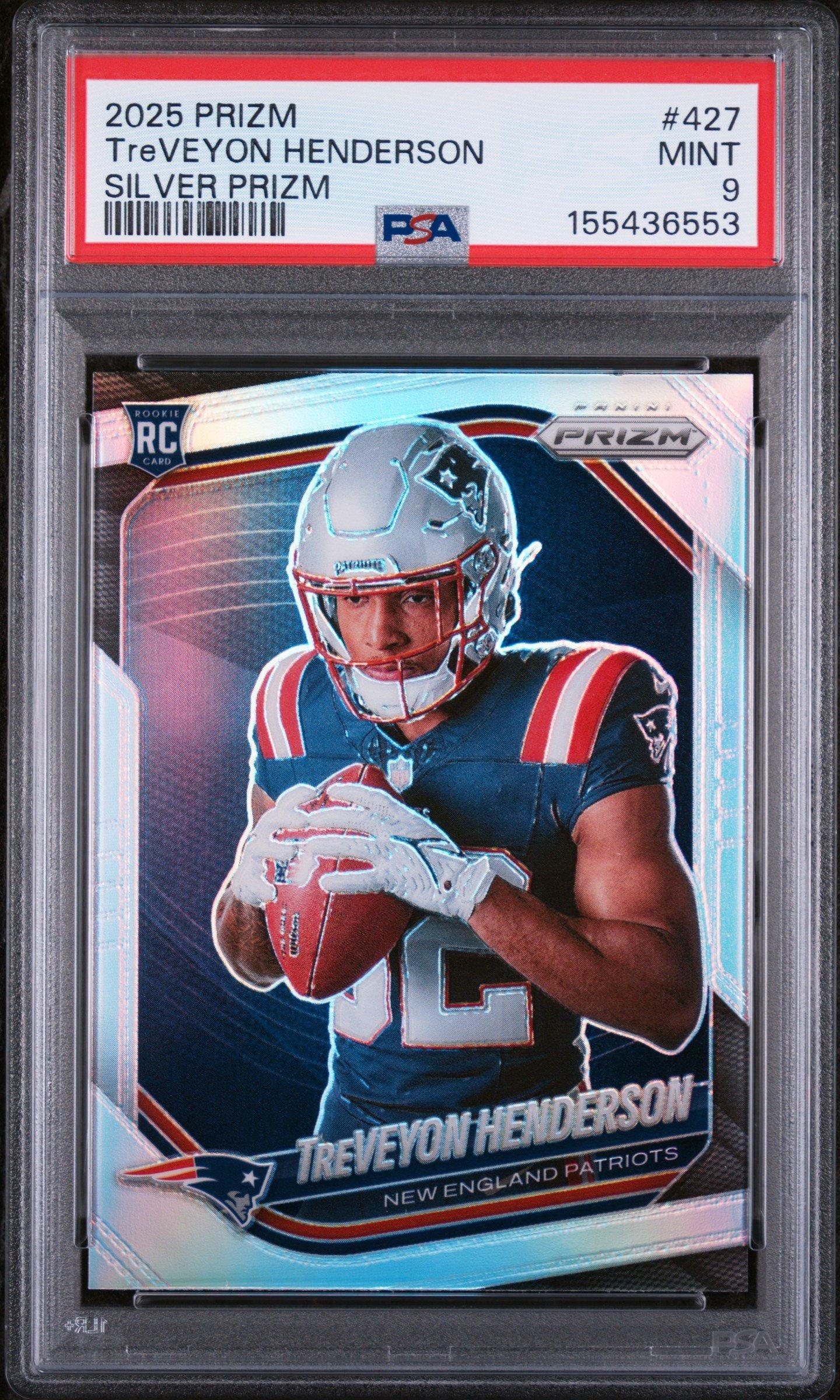 2025 Panini Prizm 427 Treveyon Henderson Silver Prizm PSA 9 Graded