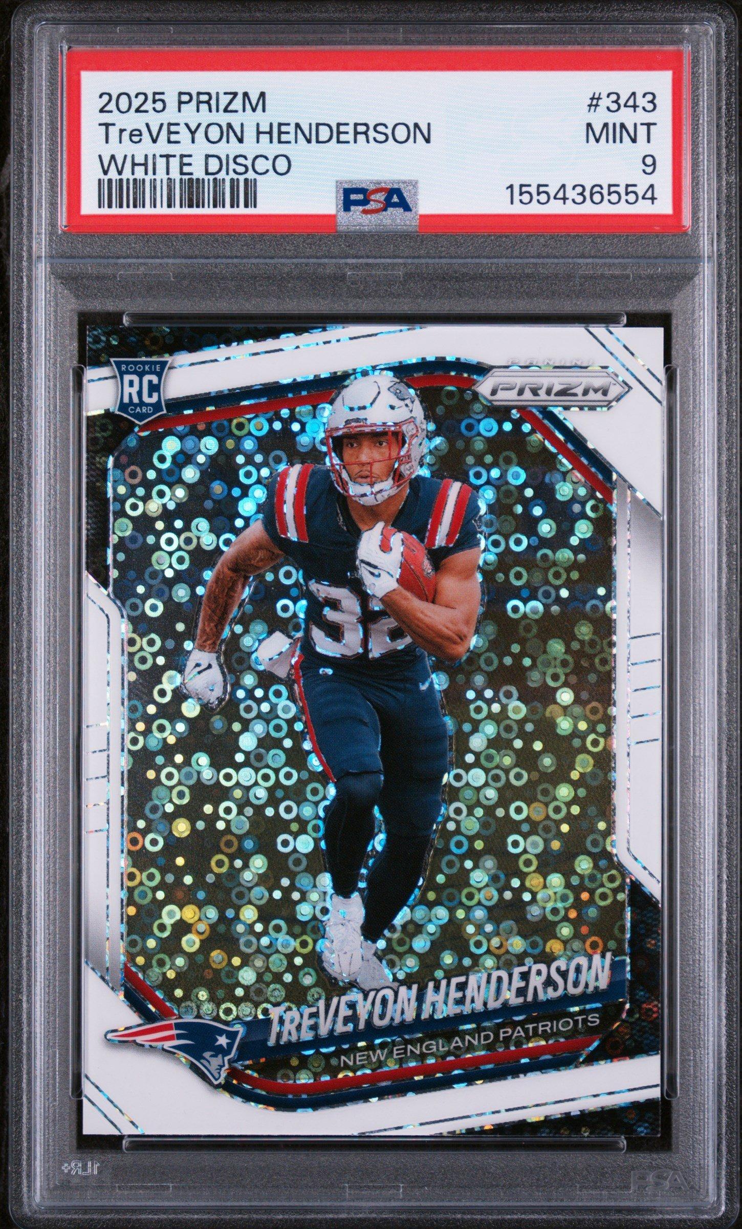 2025 Panini Prizm 343 Treveyon Henderson White Disco PSA 9 Graded