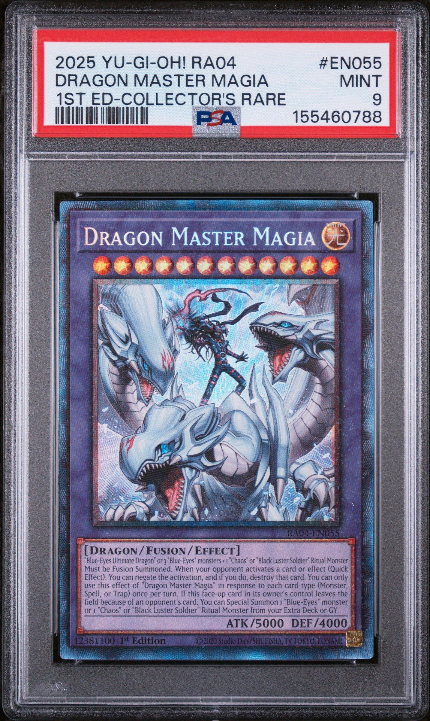 does gamestop grade yugioh cards 2025 Yu-gi-oh! Ra04-quarter Century Stampede En055 Dragon Master Magia 1st Edition-collector's Rare PSA 9 Graded Card 2024 Yu-gi-oh! Ra03-quarter Century Bonanza