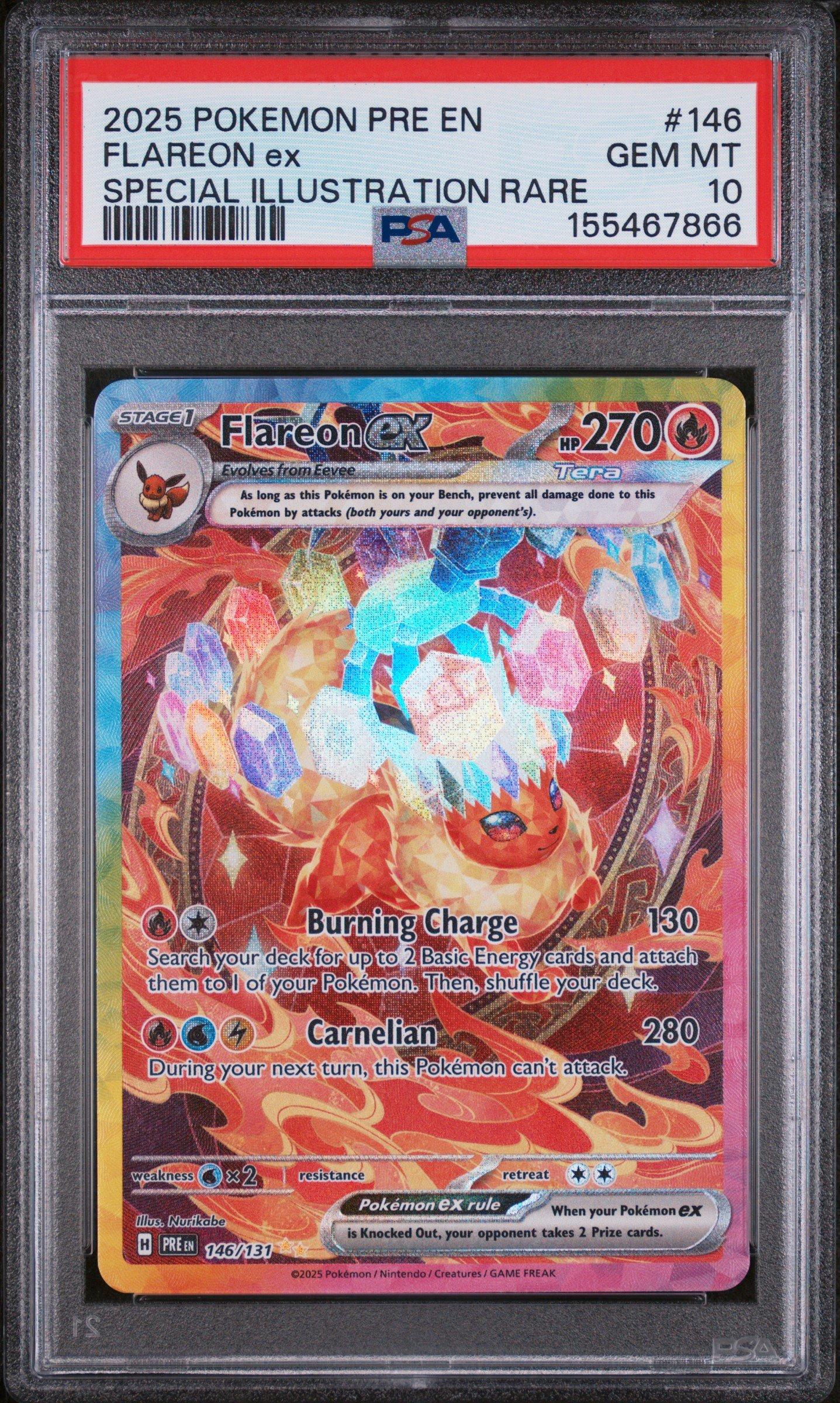 2025 Pokemon Pre En-prismatic Evolutions 146 Flareon Ex Special
