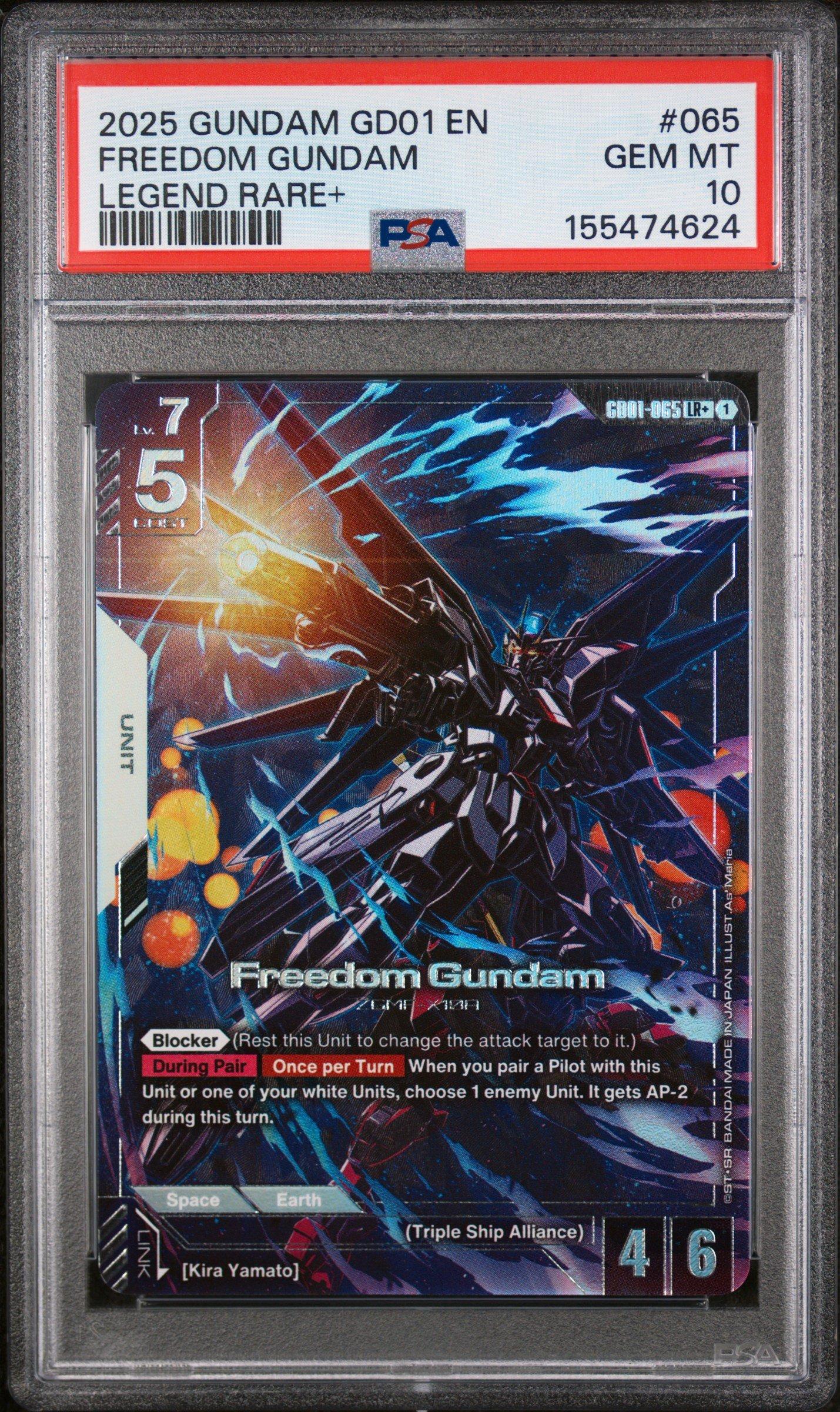 2025 Gundam Newtype Rising 065 Freedom Gundam Legend Rare+ PSA 10