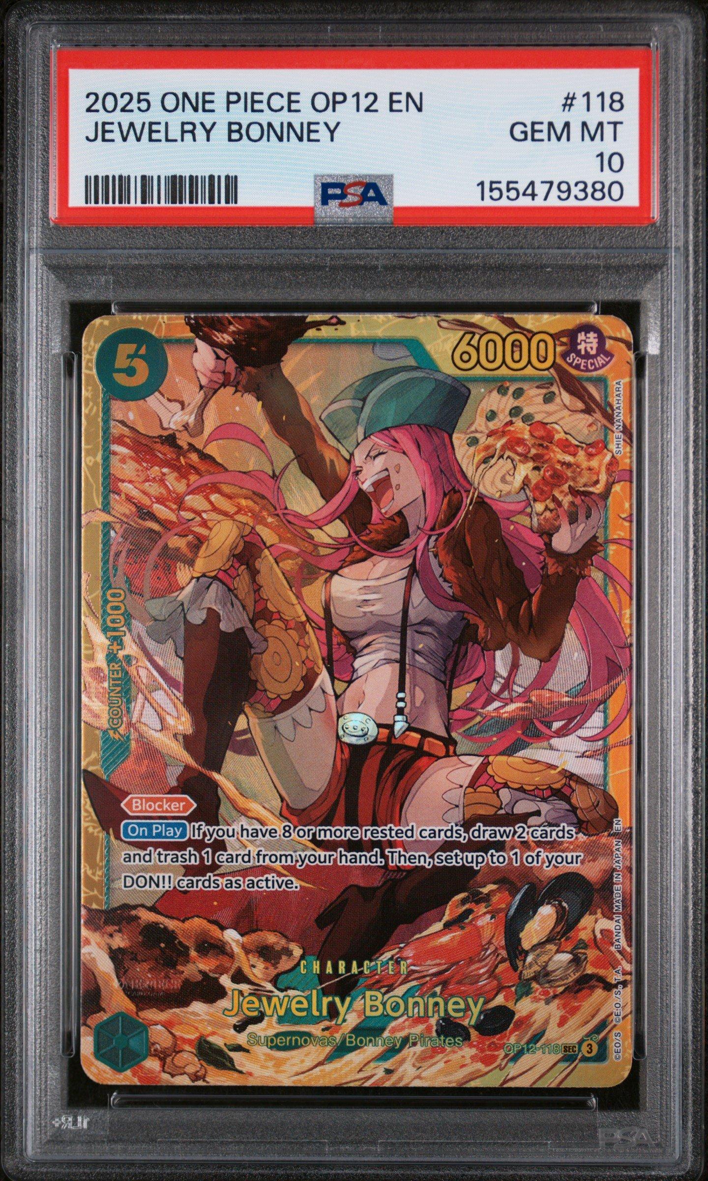 ワンピース カードゲーム 2025 JEWELRY BONNEY #118 2025 One Piece Op12-legacy Of The Master 118 Jewelry Bonney PSA 10