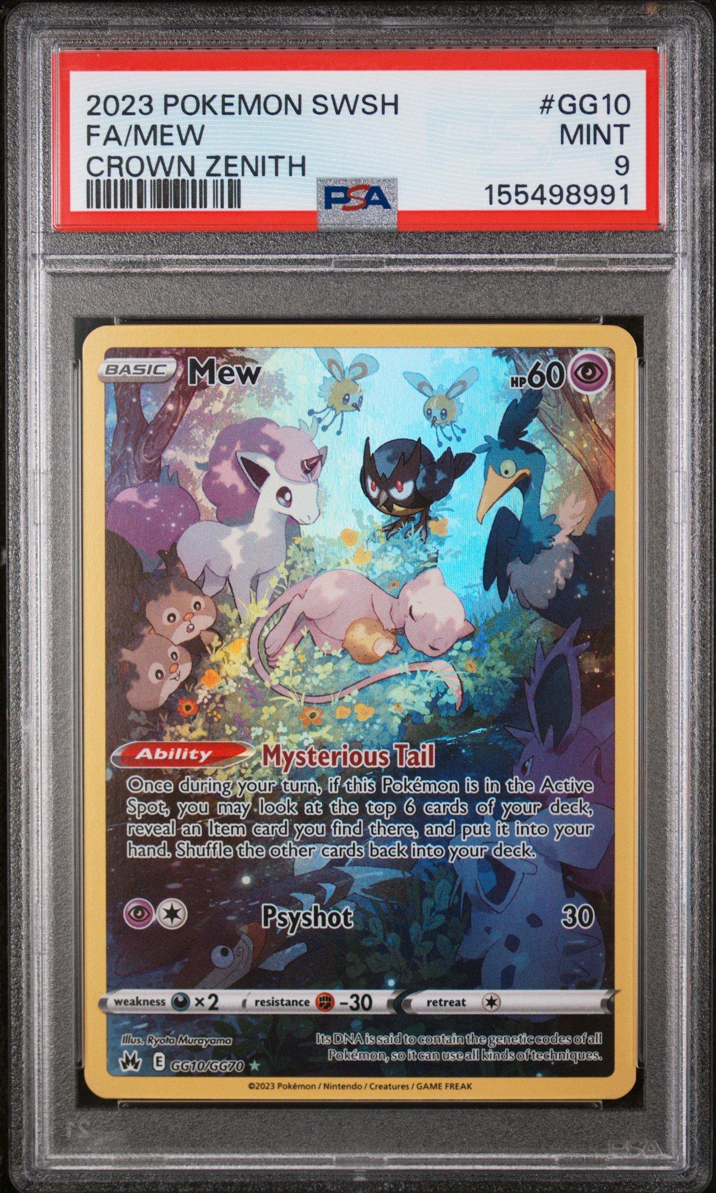 2023 Pokemon Sword And Shield Crown Zenith Gg10 Full Art/mew PSA 9 Graded  Card | GameStop