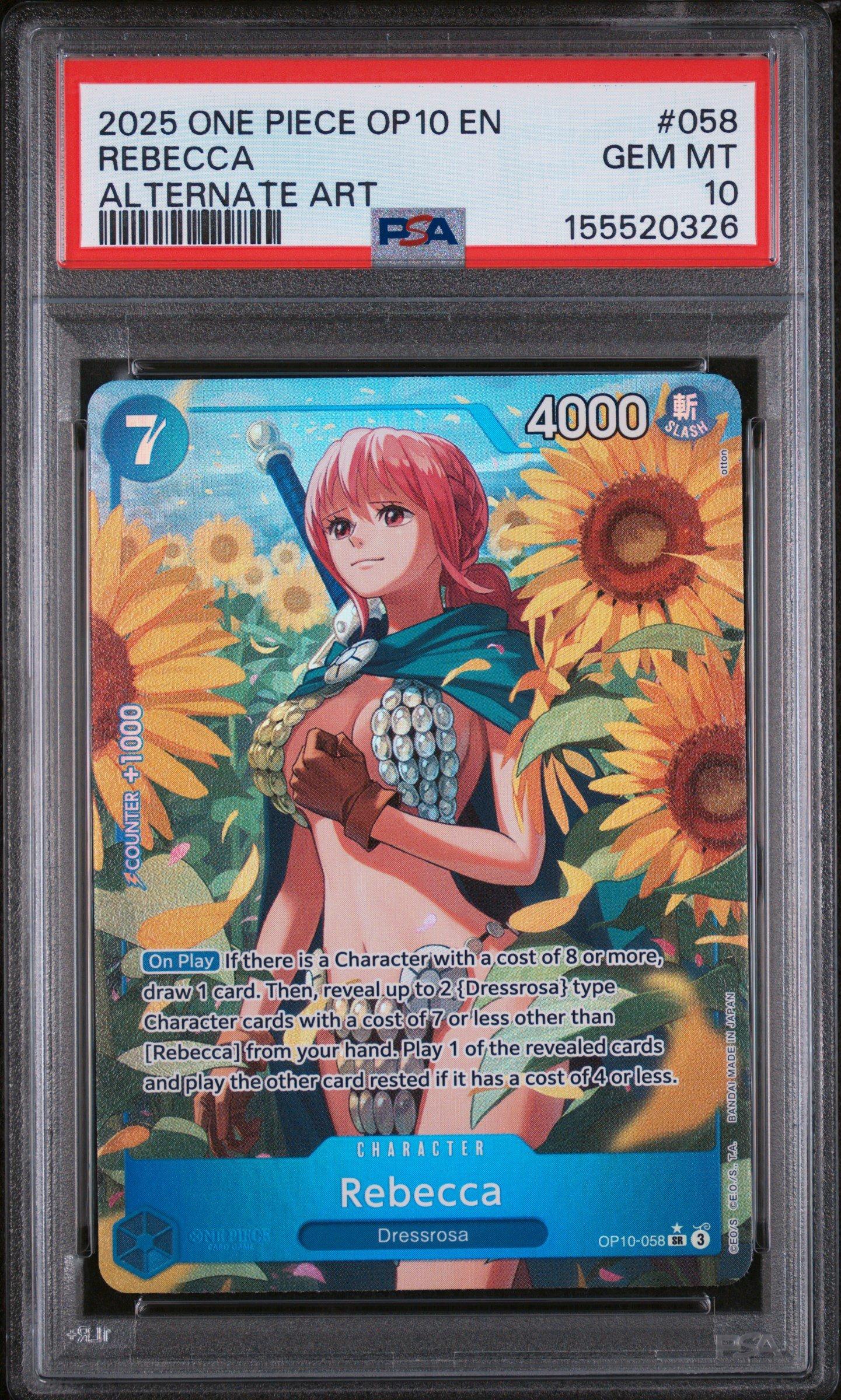 2025 One Piece Op10-royal Blood 058 Rebecca Alternate Art PSA 10