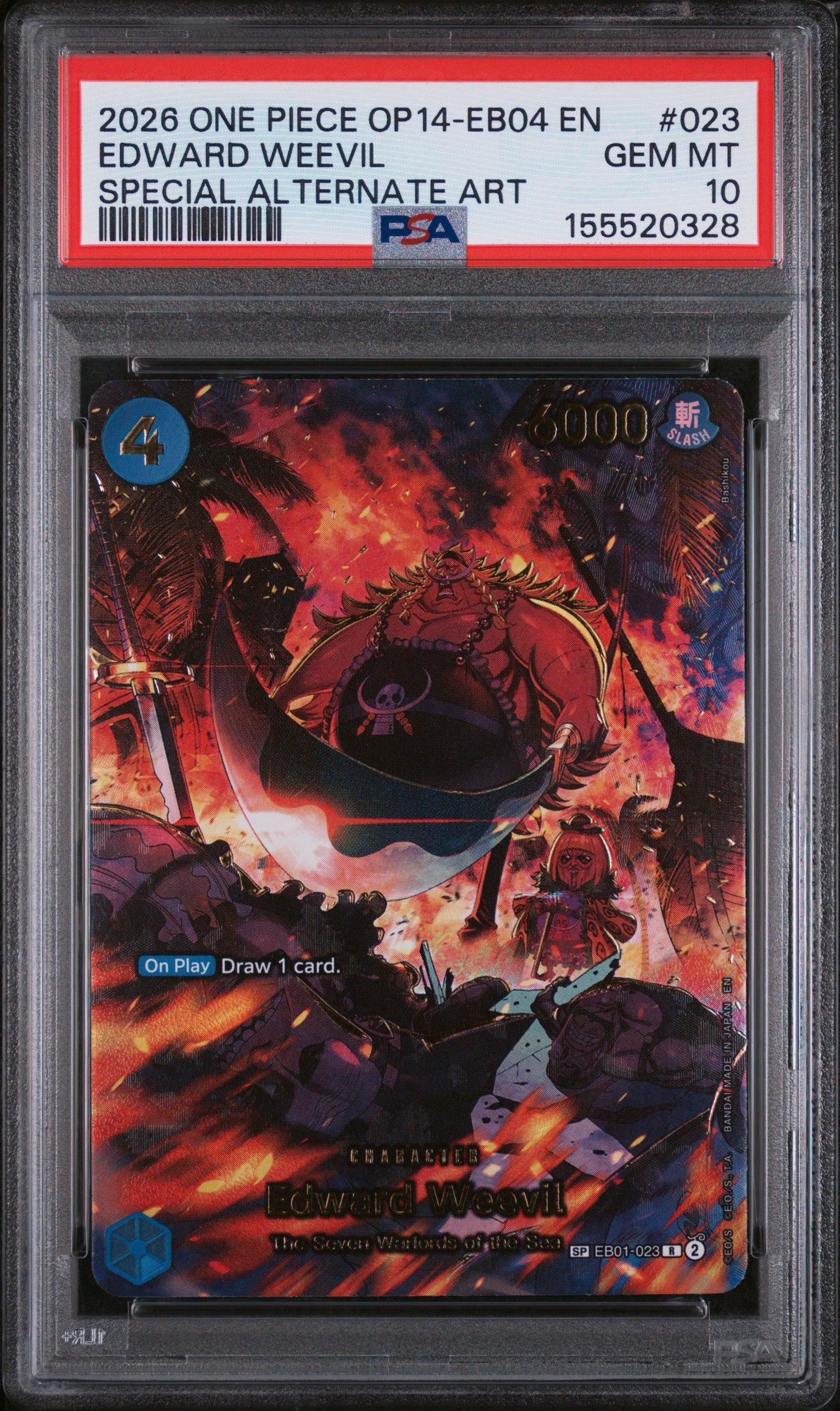 エドワードウィーブル　SP PSA10 2026 One Piece Op14-eb04-the Azure Sea's Seven 023 Edward Weevil