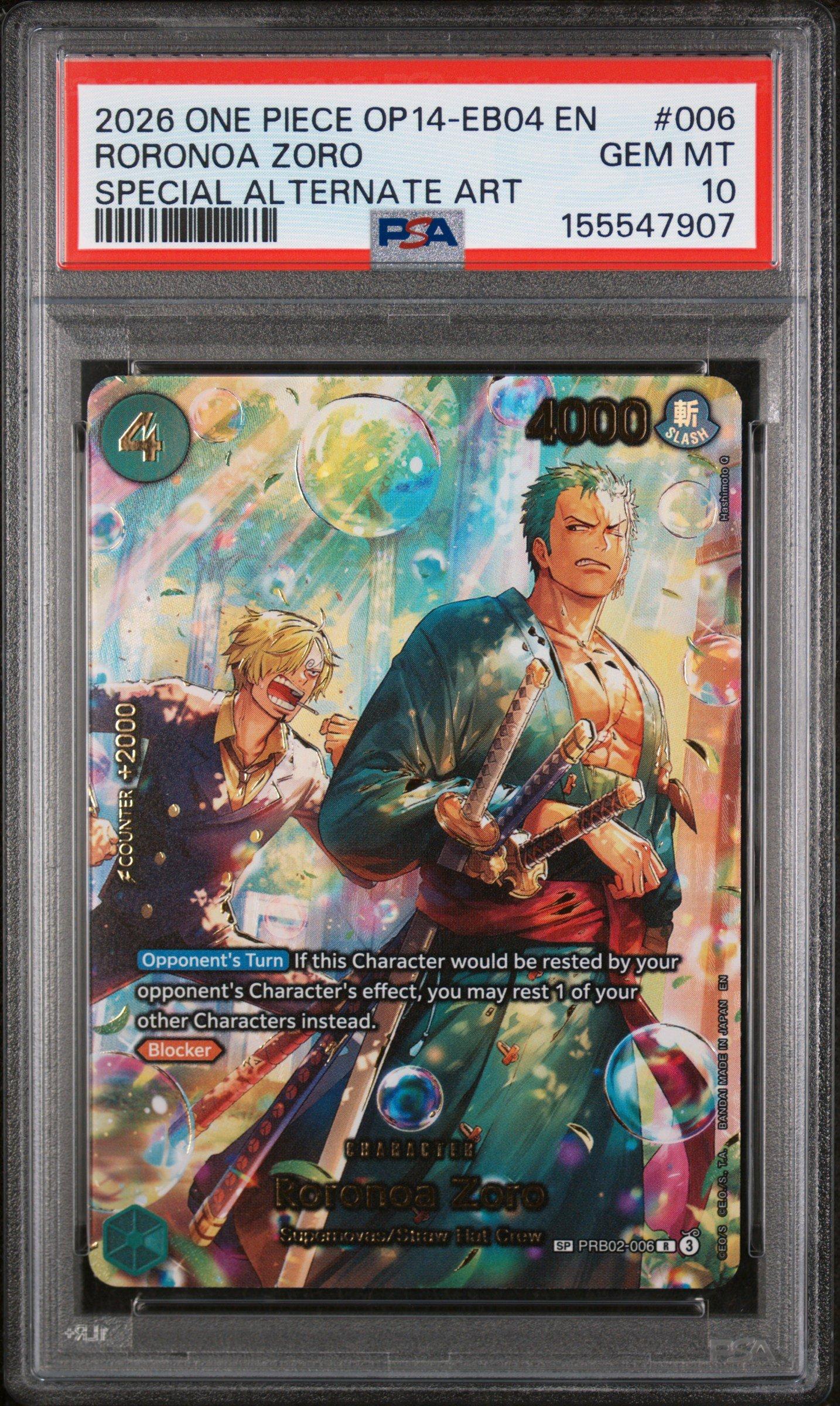 2026 One Piece Op14-eb04-the Azure Sea's Seven 006 Roronoa Zoro