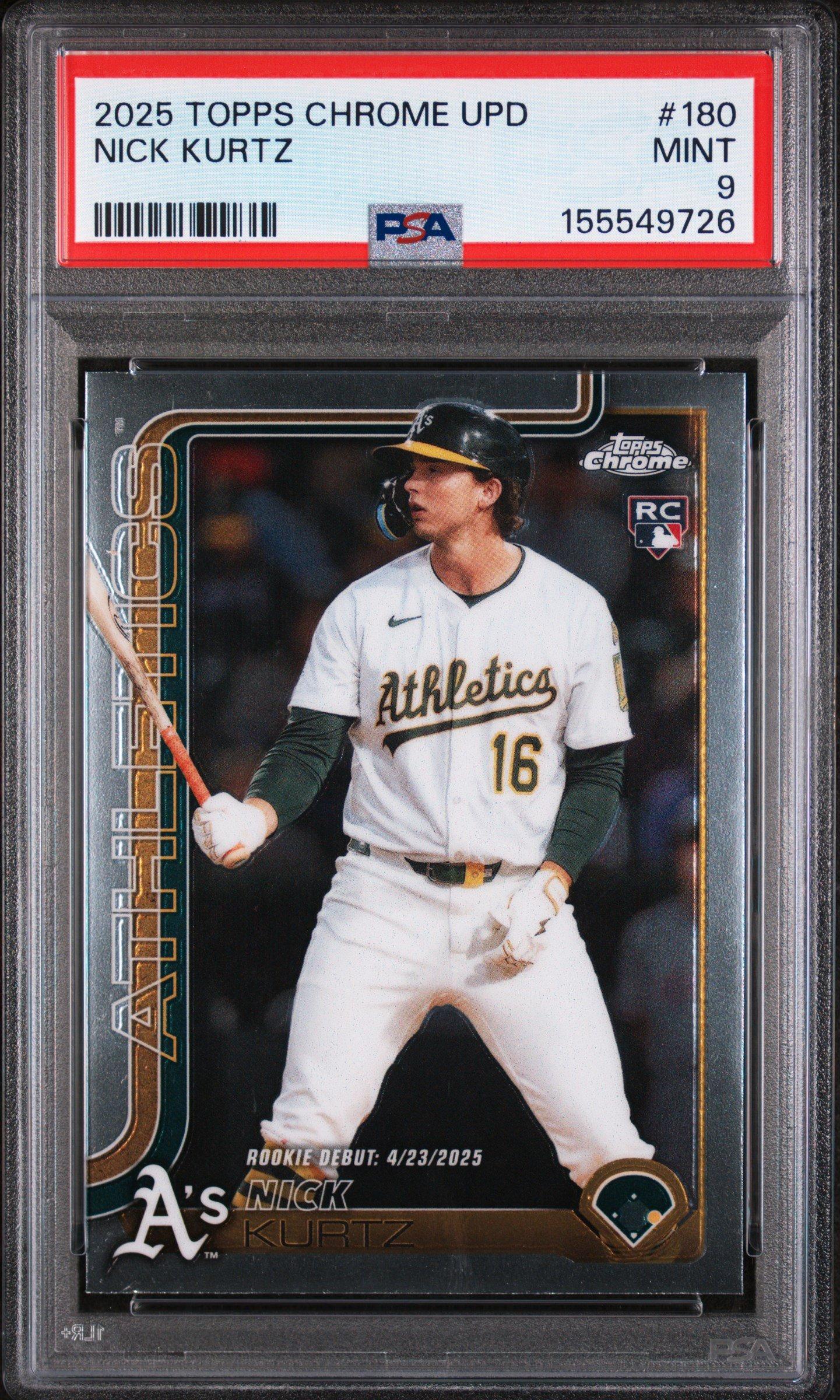 2025 Topps Chrome Update 180 Nick Kurtz PSA 9 Graded Card | GameStop