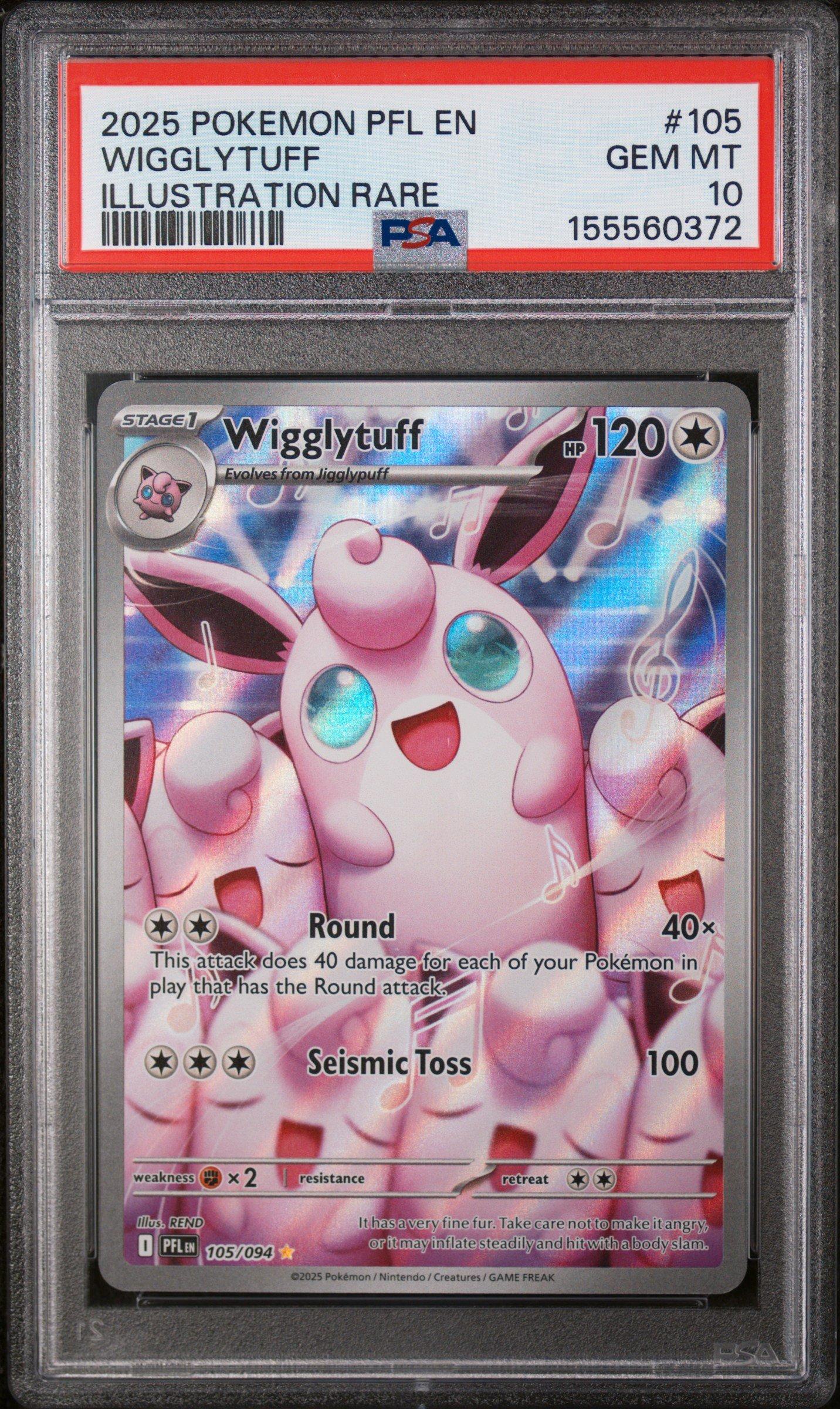 2025 Pokemon Pfl En-phantasmal Flames 105 Wigglytuff Illustration