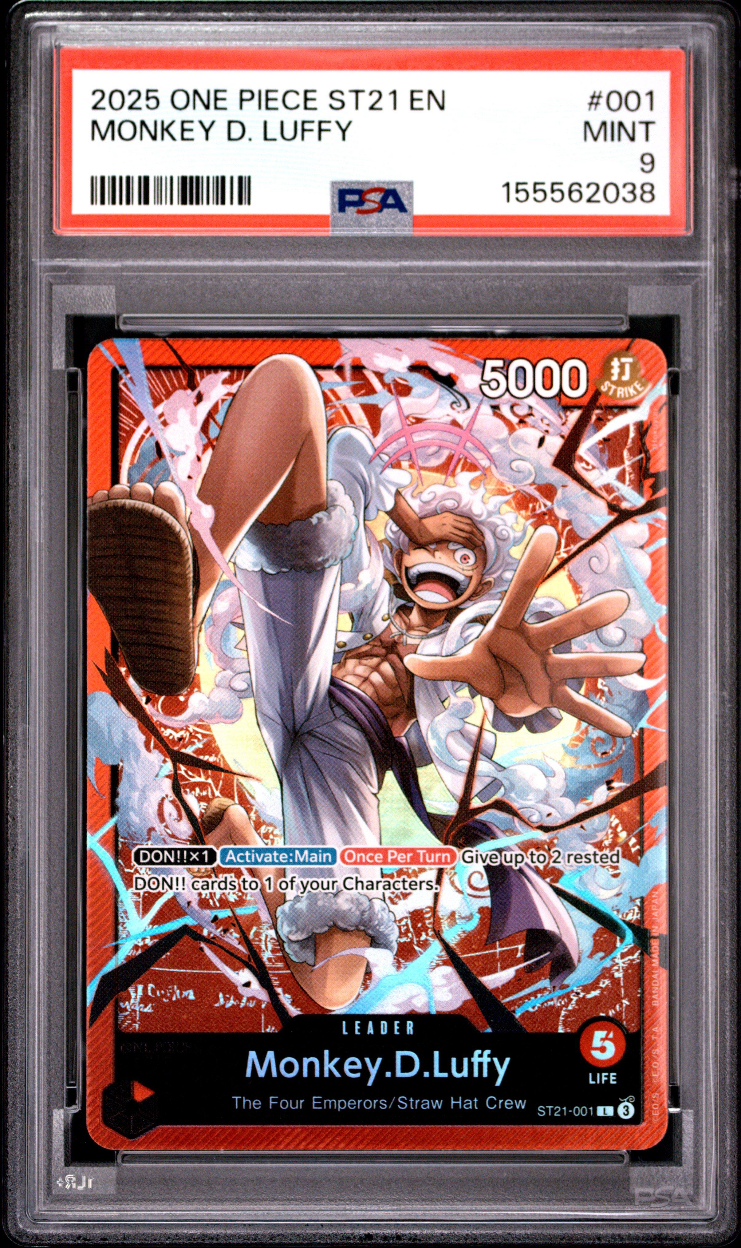 2025 One Piece Starter Deck St21-ex Gear 5 001 Monkey D. Luffy PSA