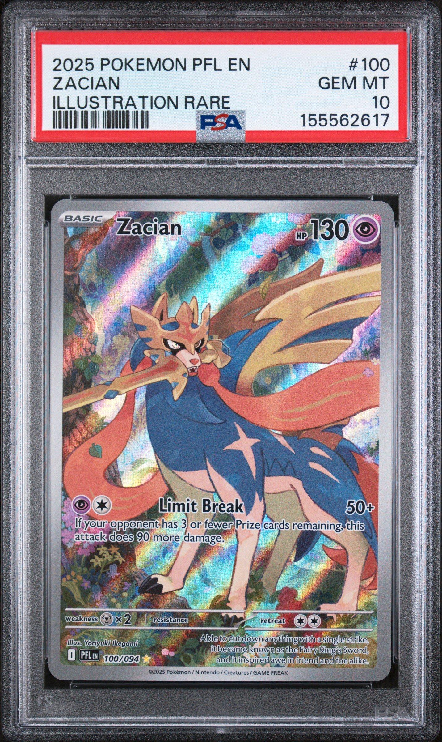 2025 Pokemon Pfl En-phantasmal Flames 100 Zacian Illustration Rare