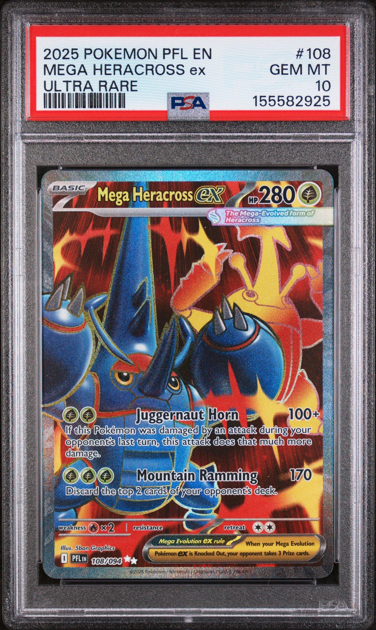 2025 Pokemon Pfl En-phantasmal Flames 108 Mega Heracross Ex Ultra