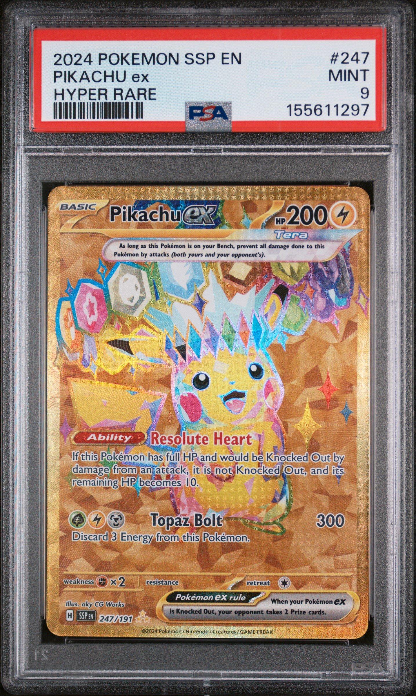 ash pikachu ex pokemon card Ash Pikachu EX Gold Foil Fan Art Card Hp5000 Thunder Punch