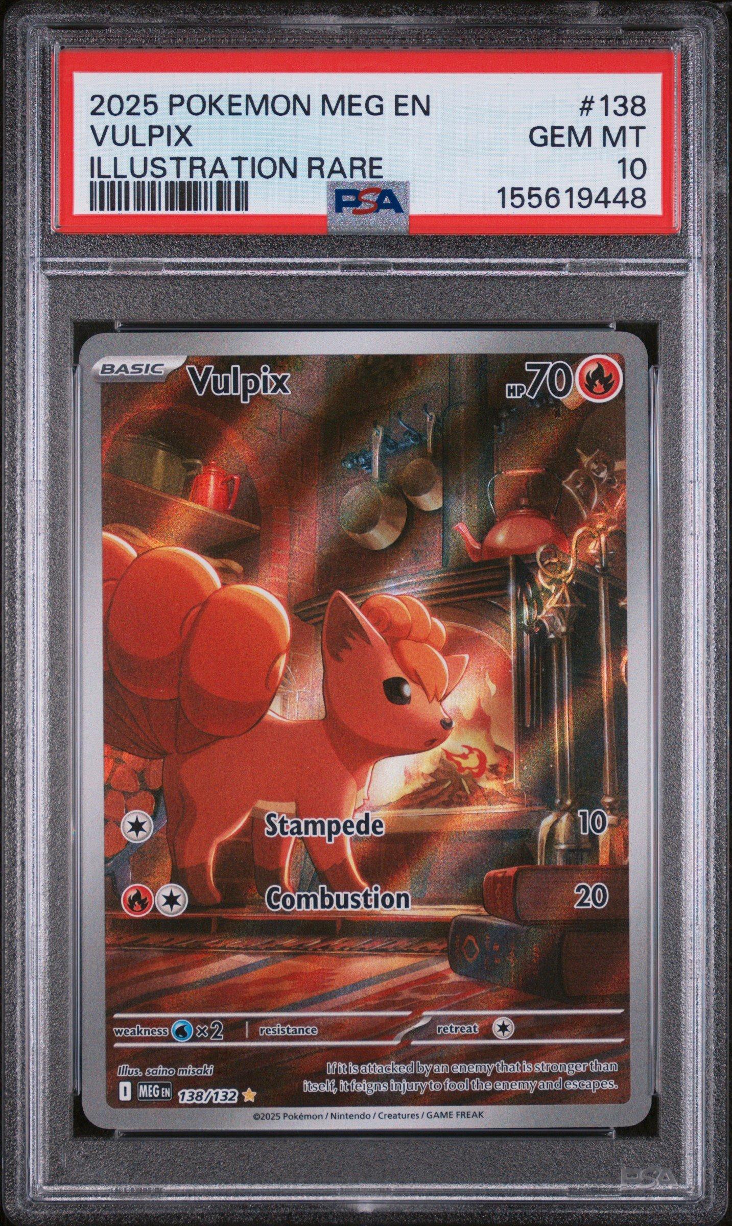 2025 Pokemon Meg En-mega Evolution 138 Vulpix Illustration Rare