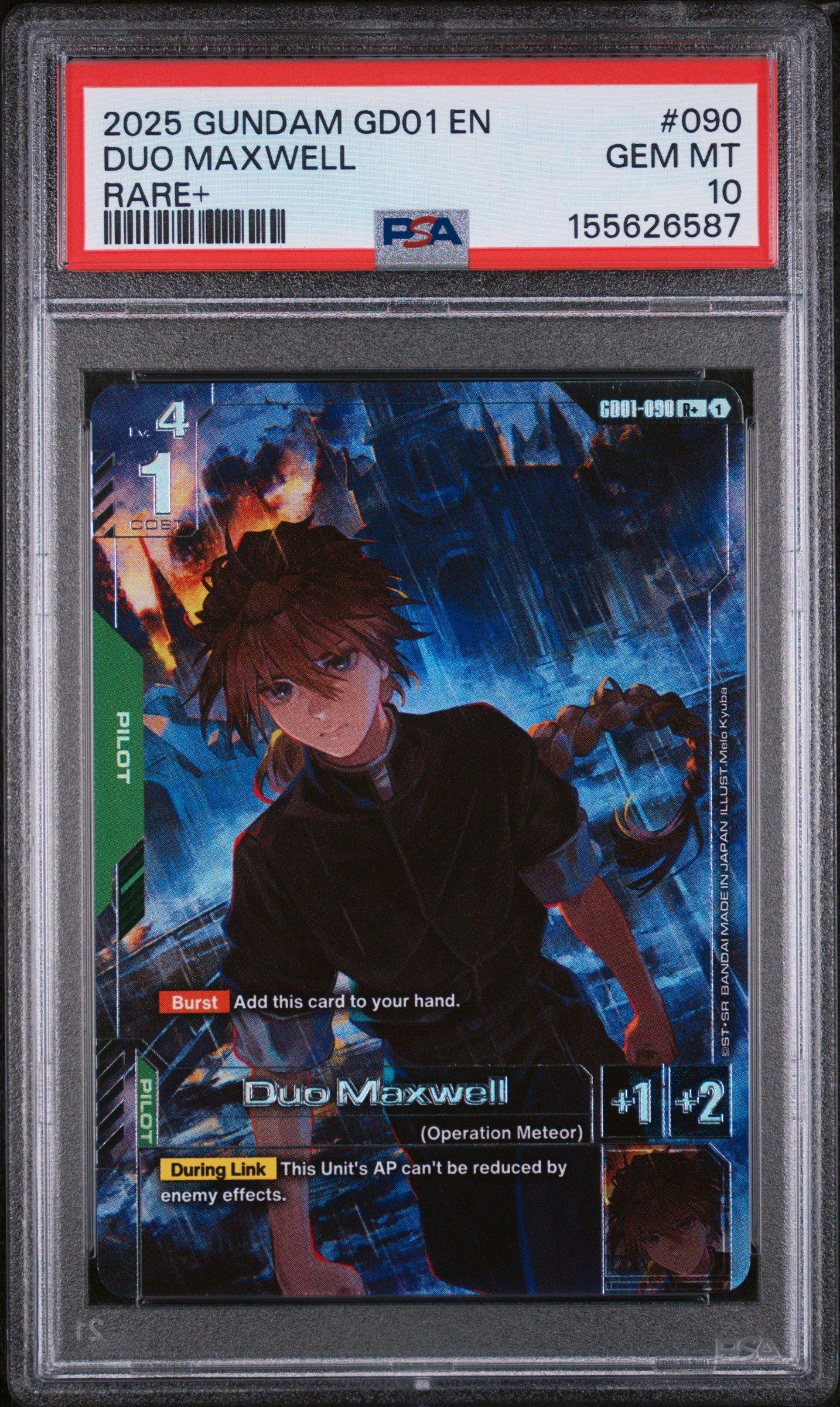 2025 GUNDAM JP デュオ・マックスウェル #090 PSA10 2025 Gundam Newtype Rising 090 Duo Maxwell Rare+ PSA 10 Graded